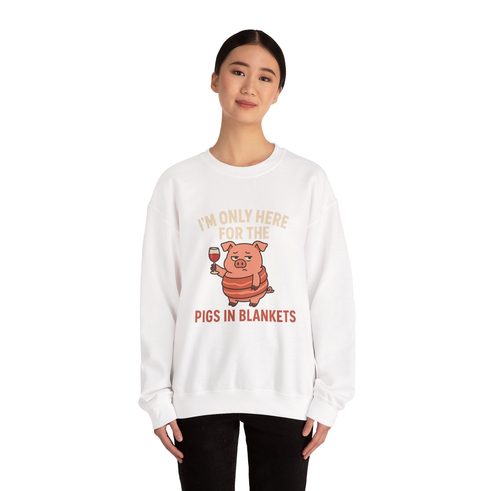 "I’m Only Here for the Pigs in Blankets" Cozy Holiday Crewneck