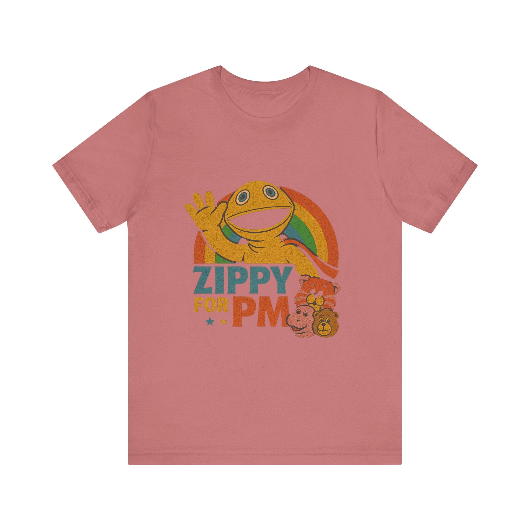 Retro Rainbow Zippy Unisex Jersey Short Sleeve Tee