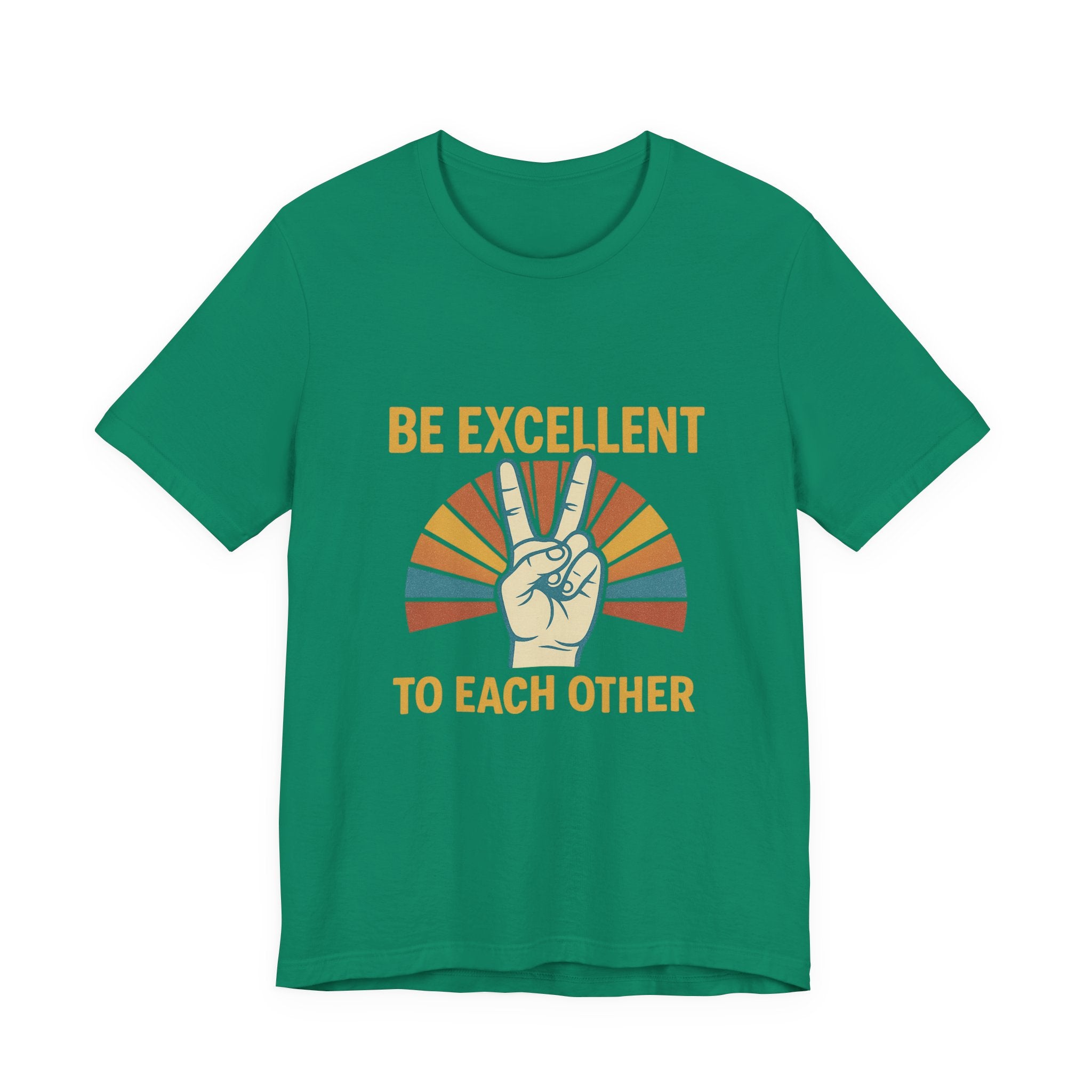Be Excellent To Each Other  Bill & Ted T-Shirt — Retro Peace Sign Positive Message Tee