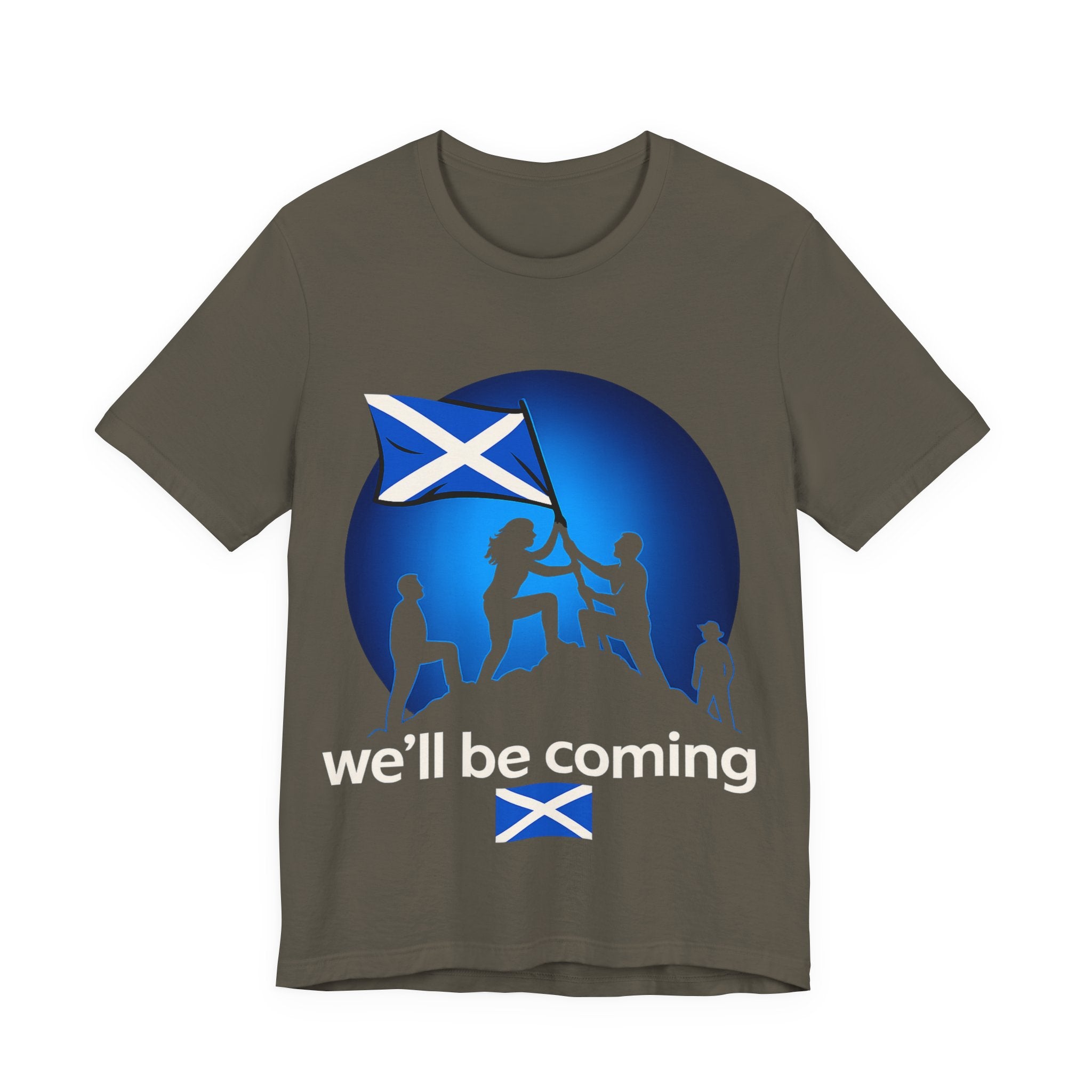 Scotland Flag Pride Tee — Scottish Saltire Family Silhouette T‑Shirt