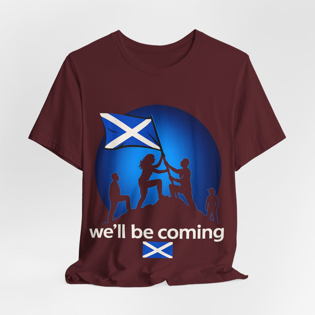 Scotland Flag Pride Tee — Scottish Saltire Family Silhouette T‑Shirt