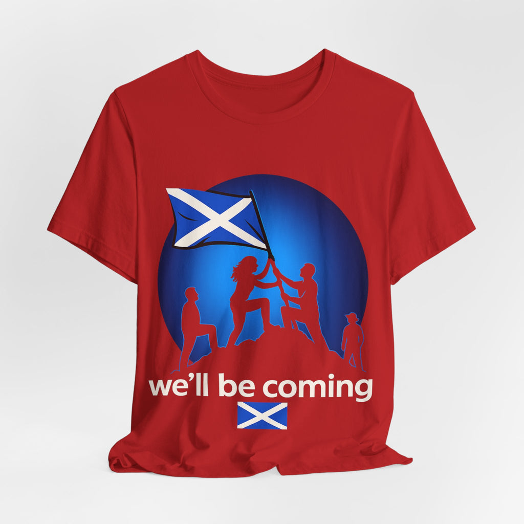 Scotland Flag Pride Tee — Scottish Saltire Family Silhouette T‑Shirt