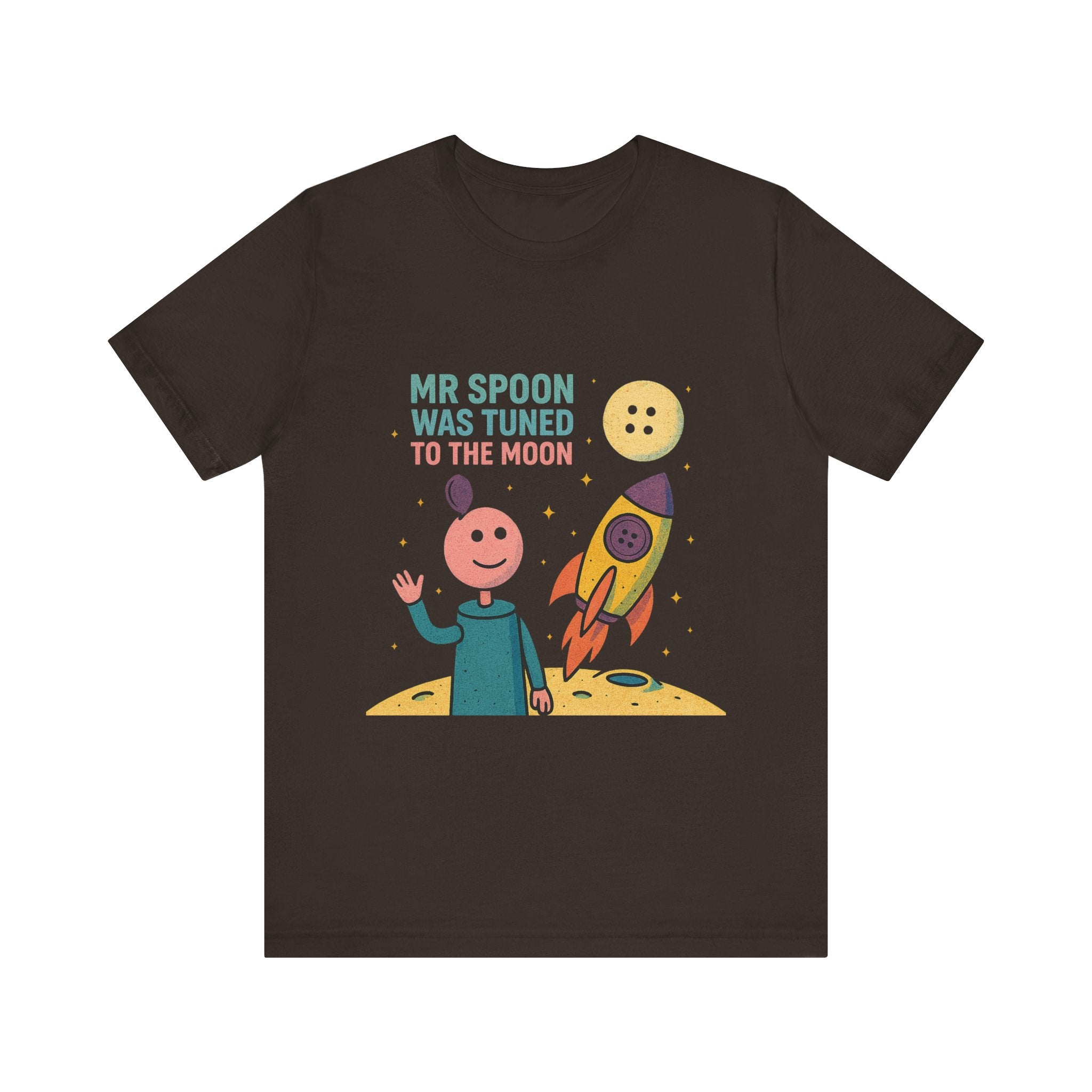 Retro Button Moon Unisex Jersey Short Sleeve Tee