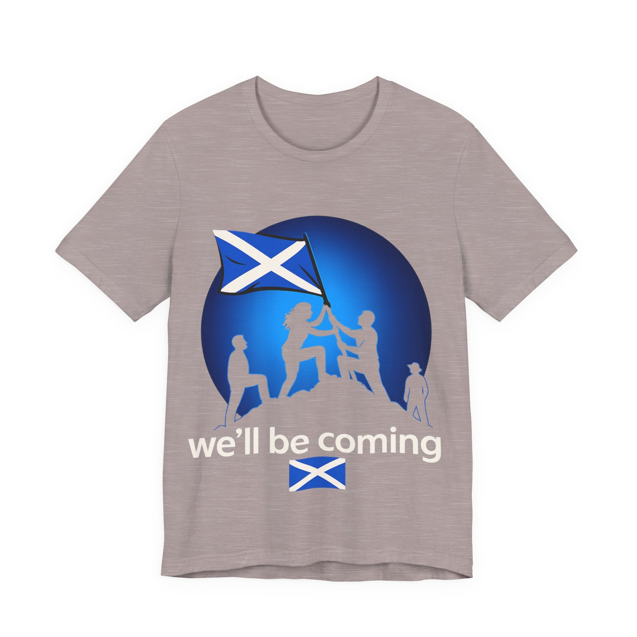 Scotland Flag Pride Tee — Scottish Saltire Family Silhouette T‑Shirt