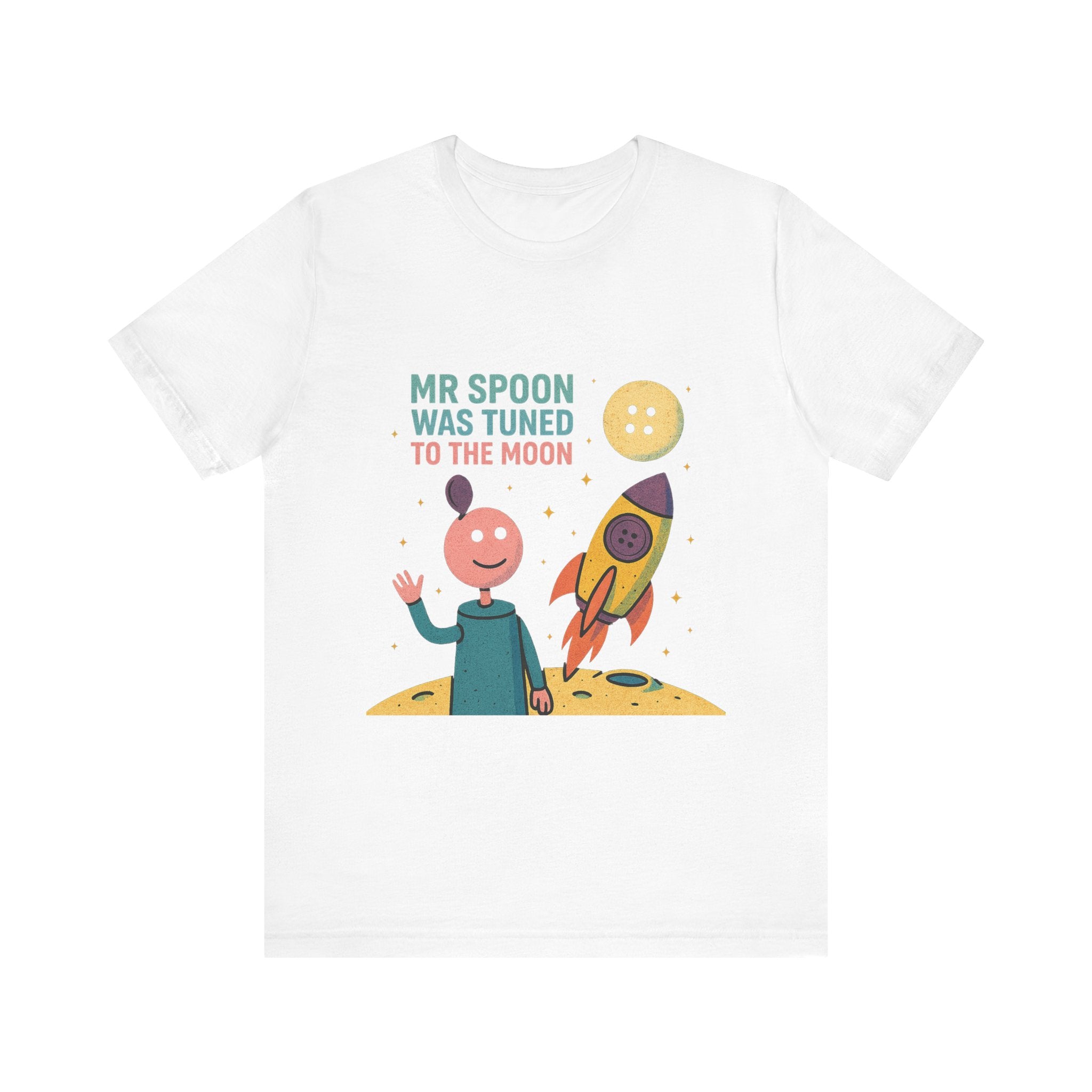 Retro Button Moon Unisex Jersey Short Sleeve Tee