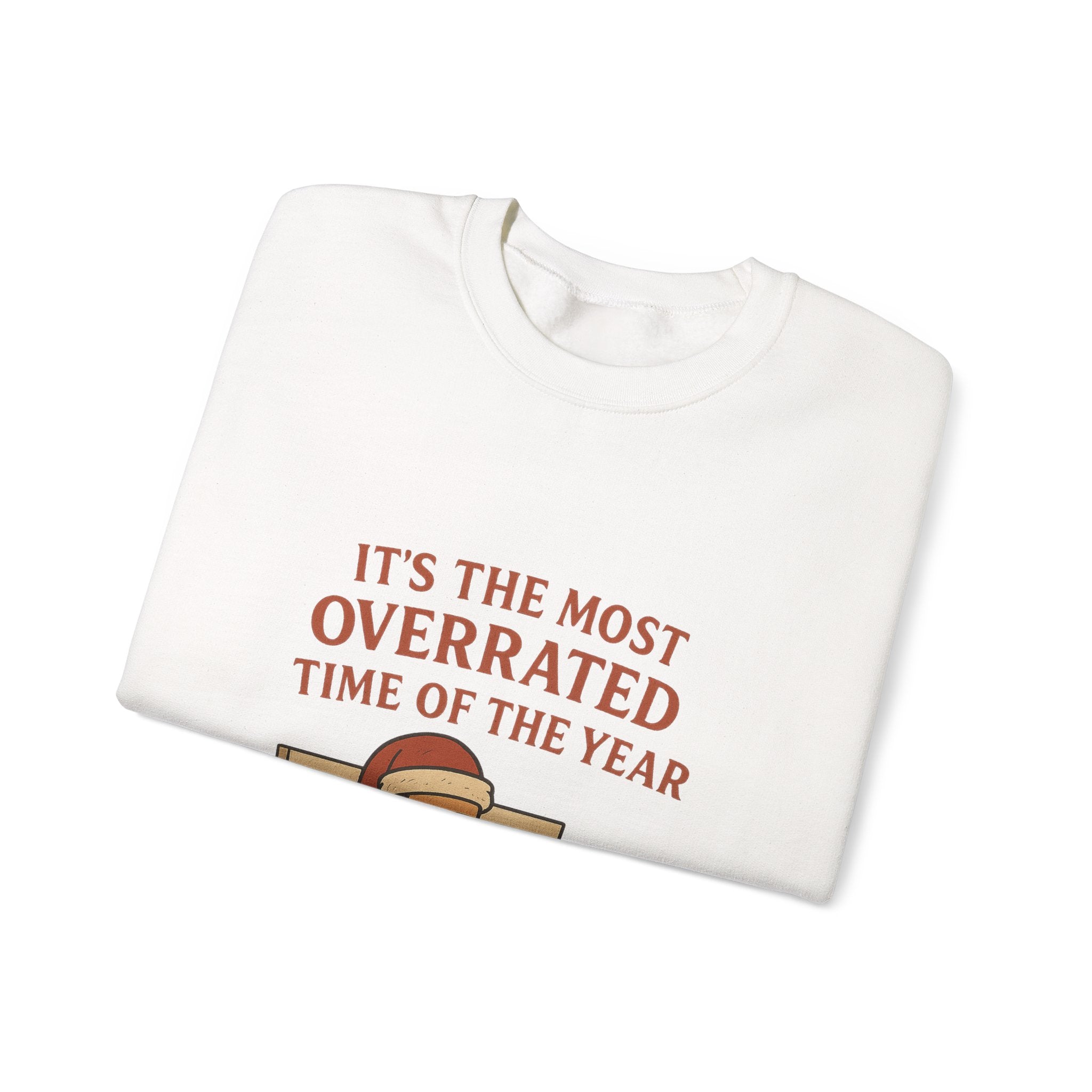 Crewneck Christmas Sweatshirt — “It’s the Most Overrated Time of the Year” Funny Holiday Grinch Sweatshirt