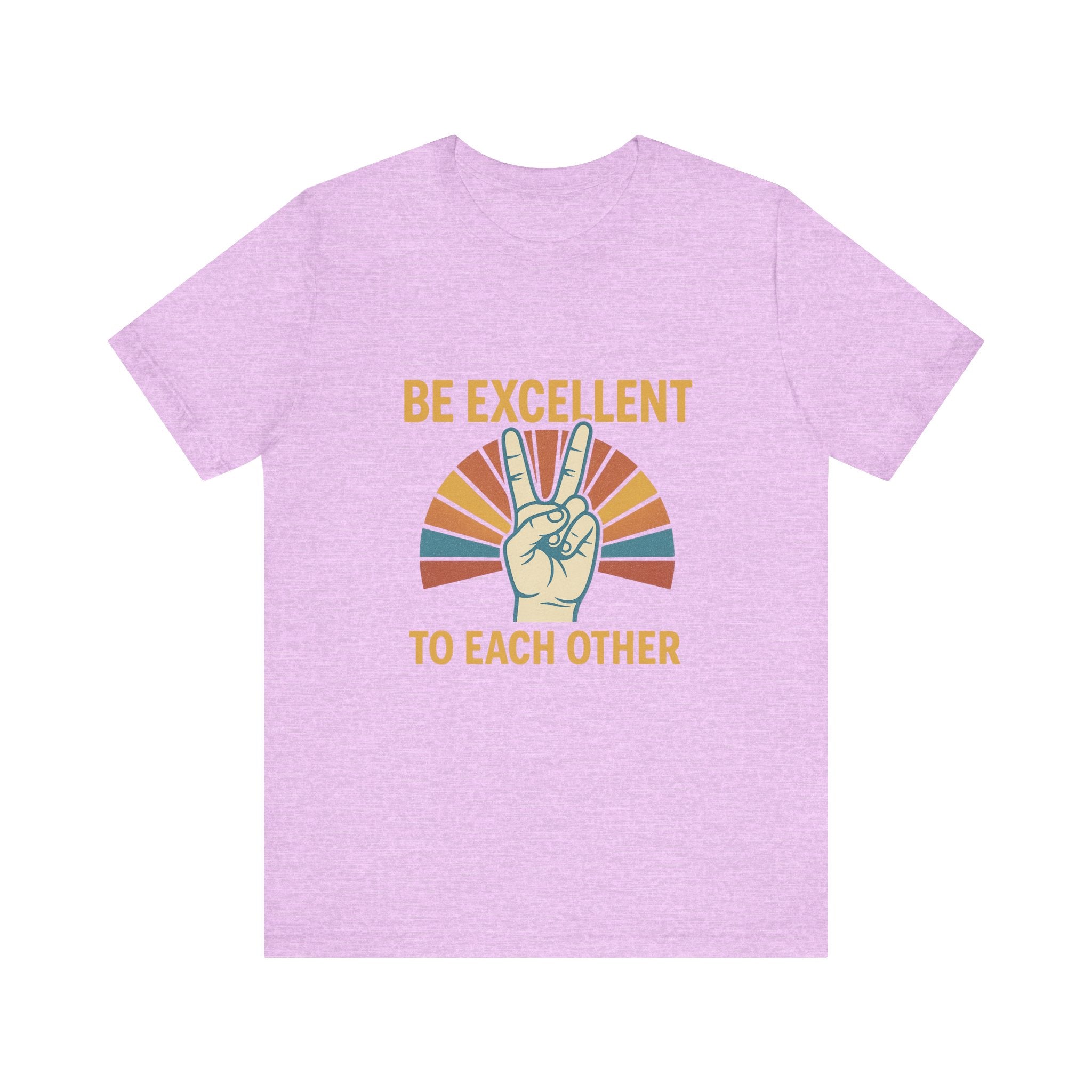 Be Excellent To Each Other  Bill & Ted T-Shirt — Retro Peace Sign Positive Message Tee