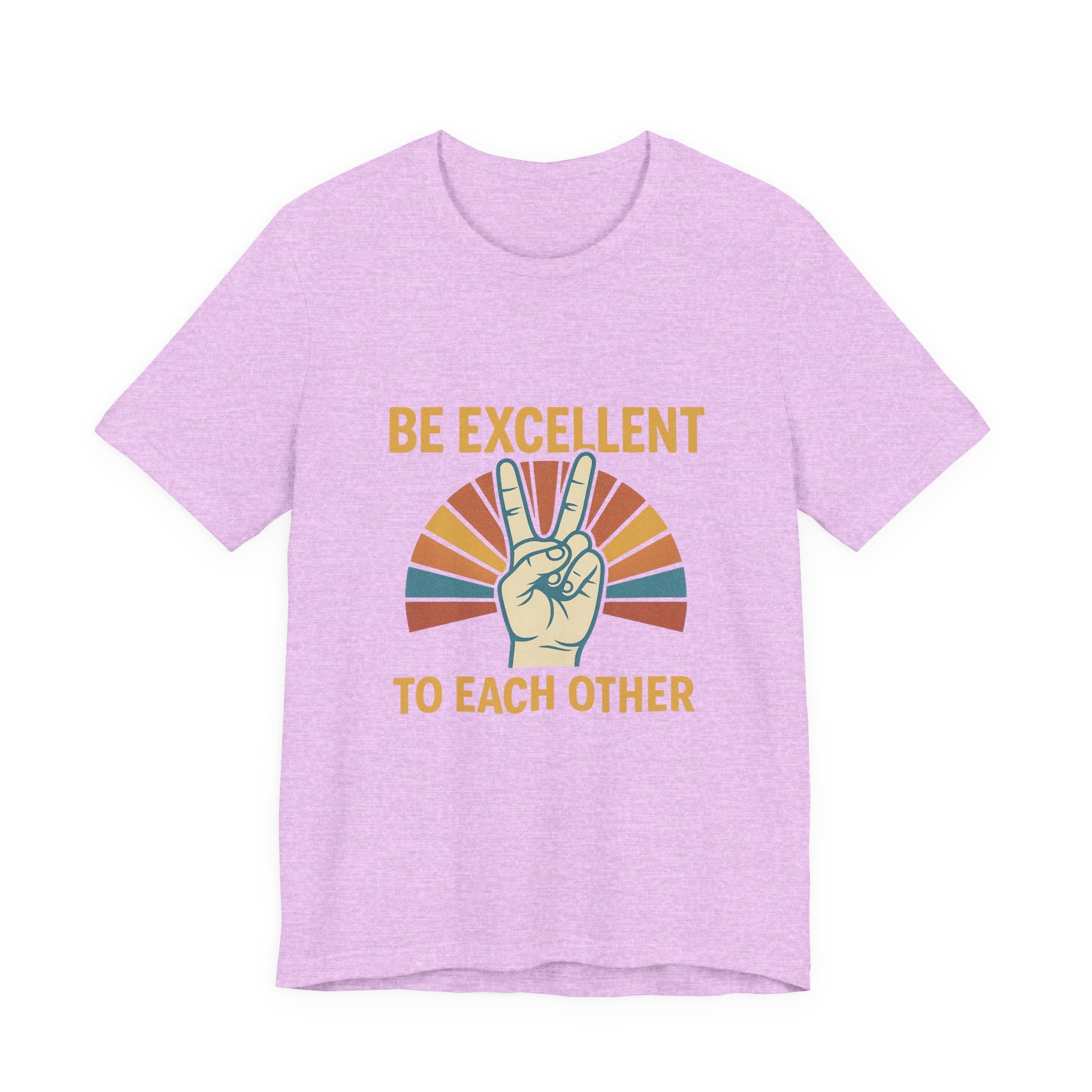 Be Excellent To Each Other  Bill & Ted T-Shirt — Retro Peace Sign Positive Message Tee