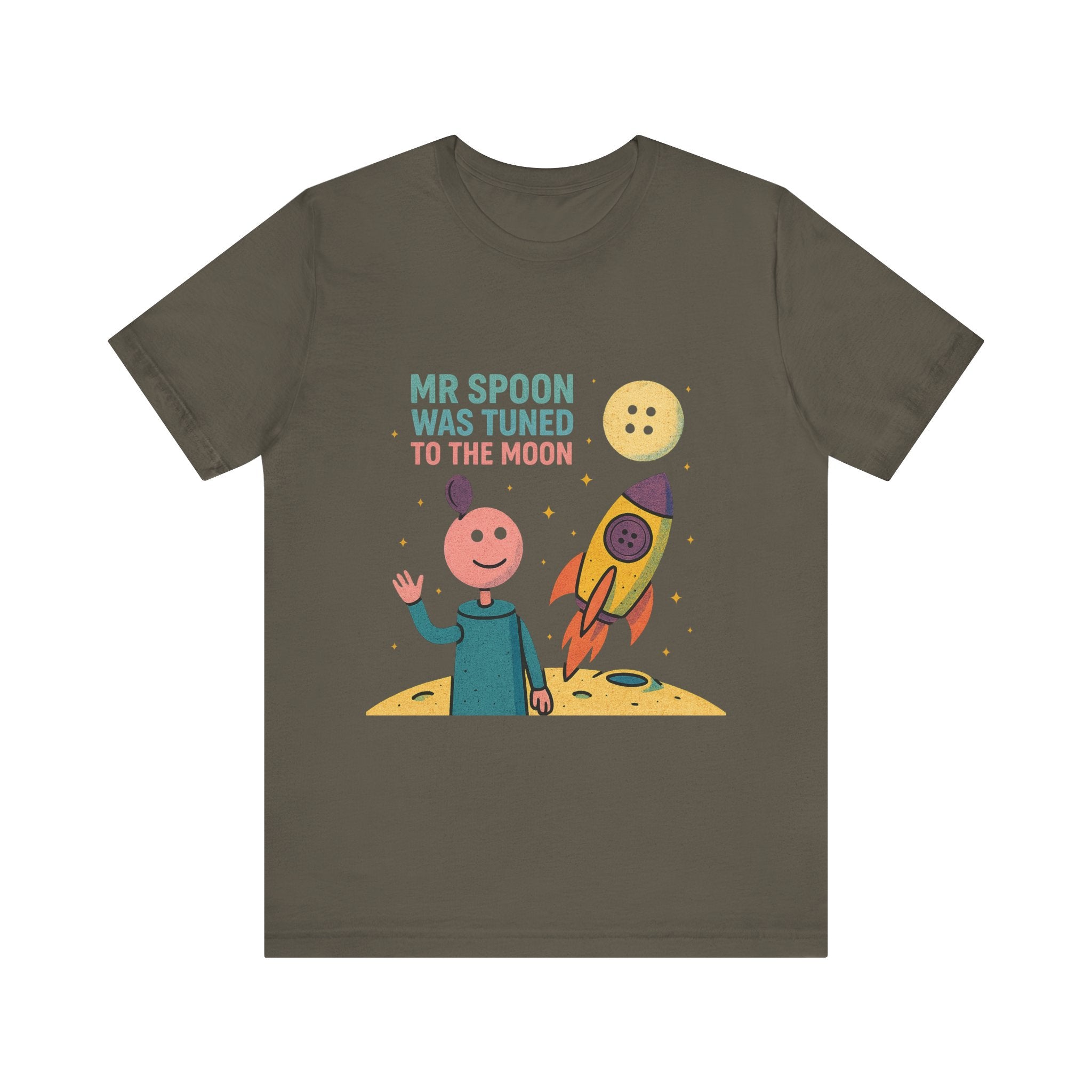 Retro Button Moon Unisex Jersey Short Sleeve Tee
