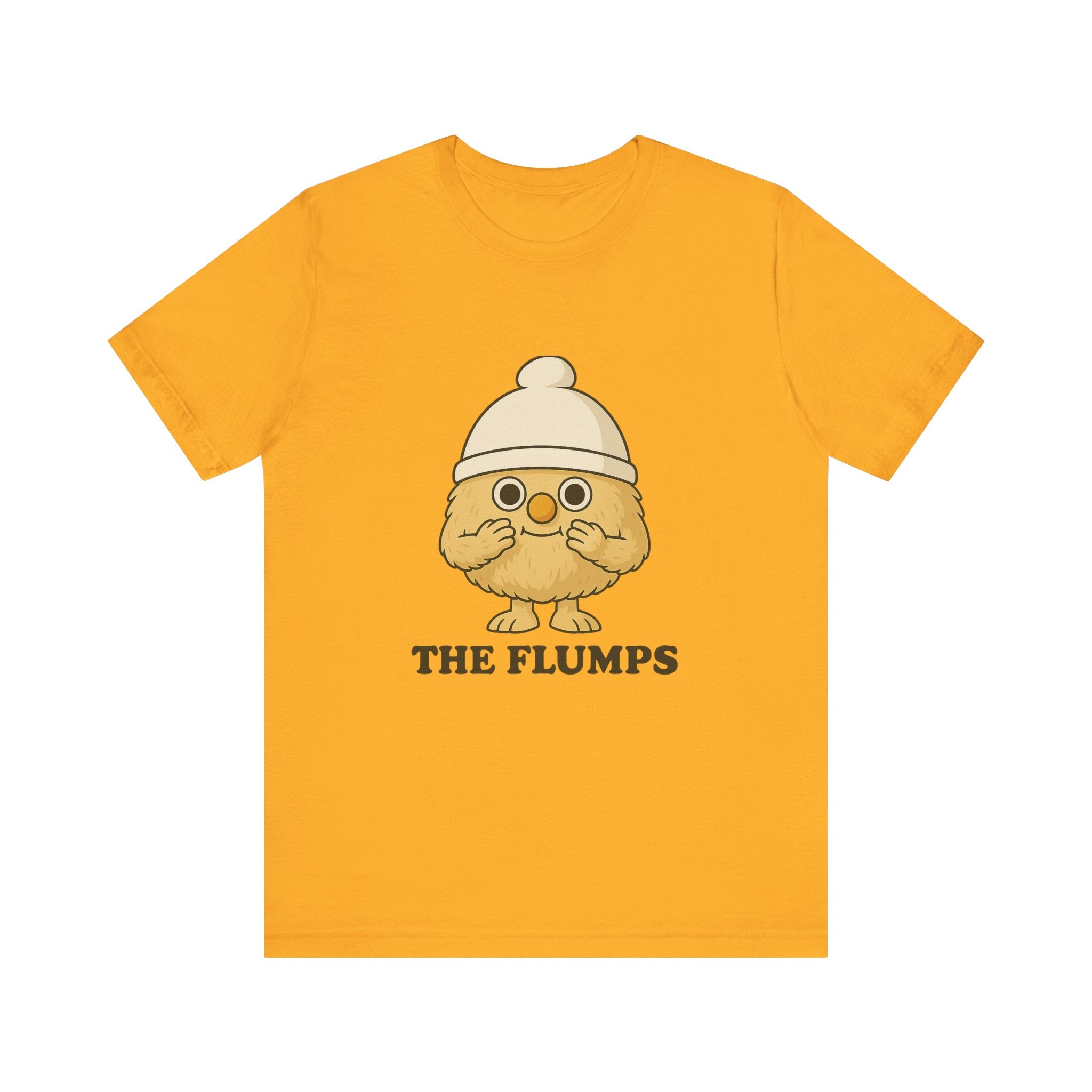 The Flumps Cute Character Tee — Whimsical Yellow Mascot T-Shirt