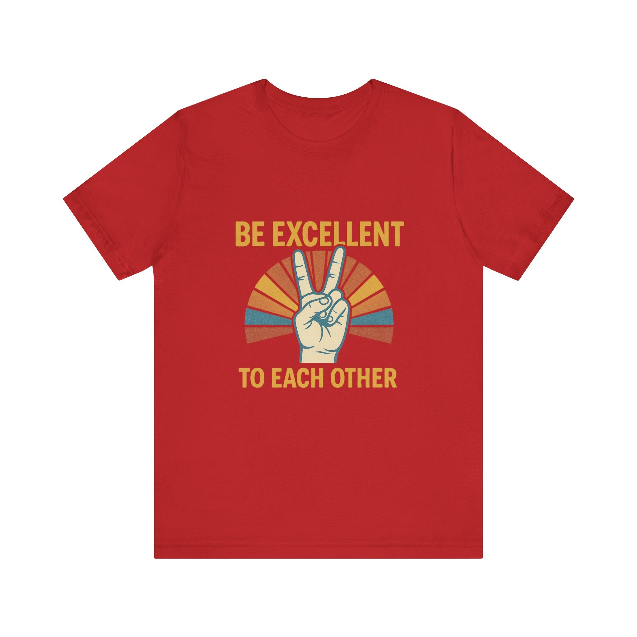 Be Excellent To Each Other  Bill & Ted T-Shirt — Retro Peace Sign Positive Message Tee