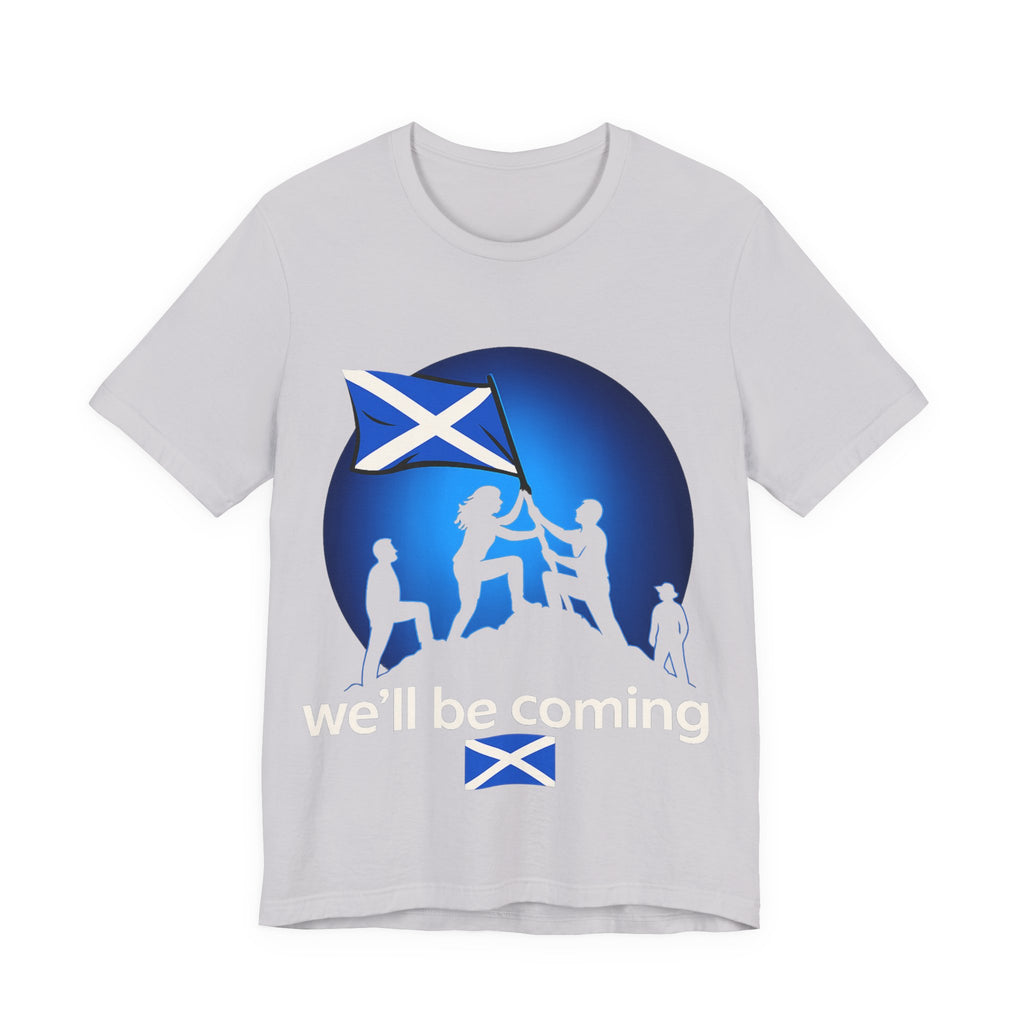Scotland Flag Pride Tee — Scottish Saltire Family Silhouette T‑Shirt