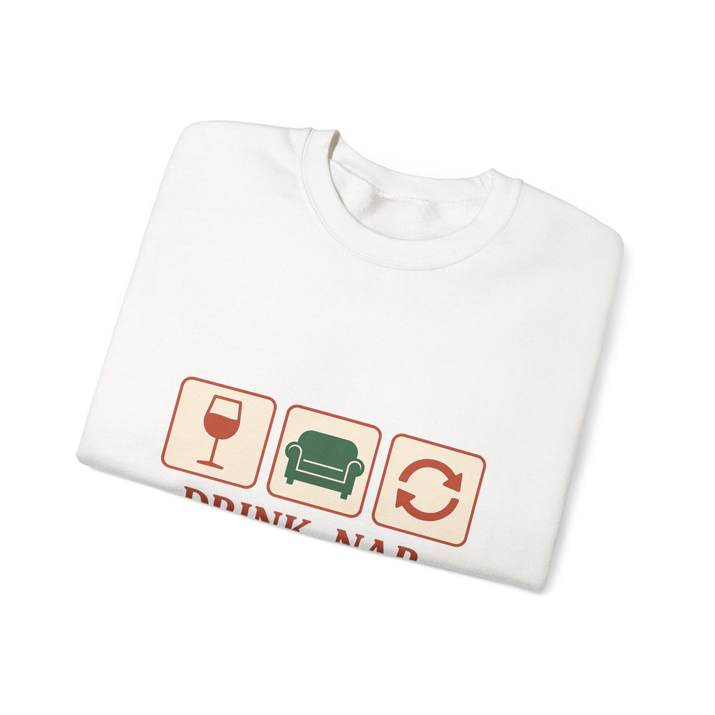 Christmas Sweatshirt - "Drink. Nap. Repeat. (Christmas Edition)" Cozy Holiday Crewneck