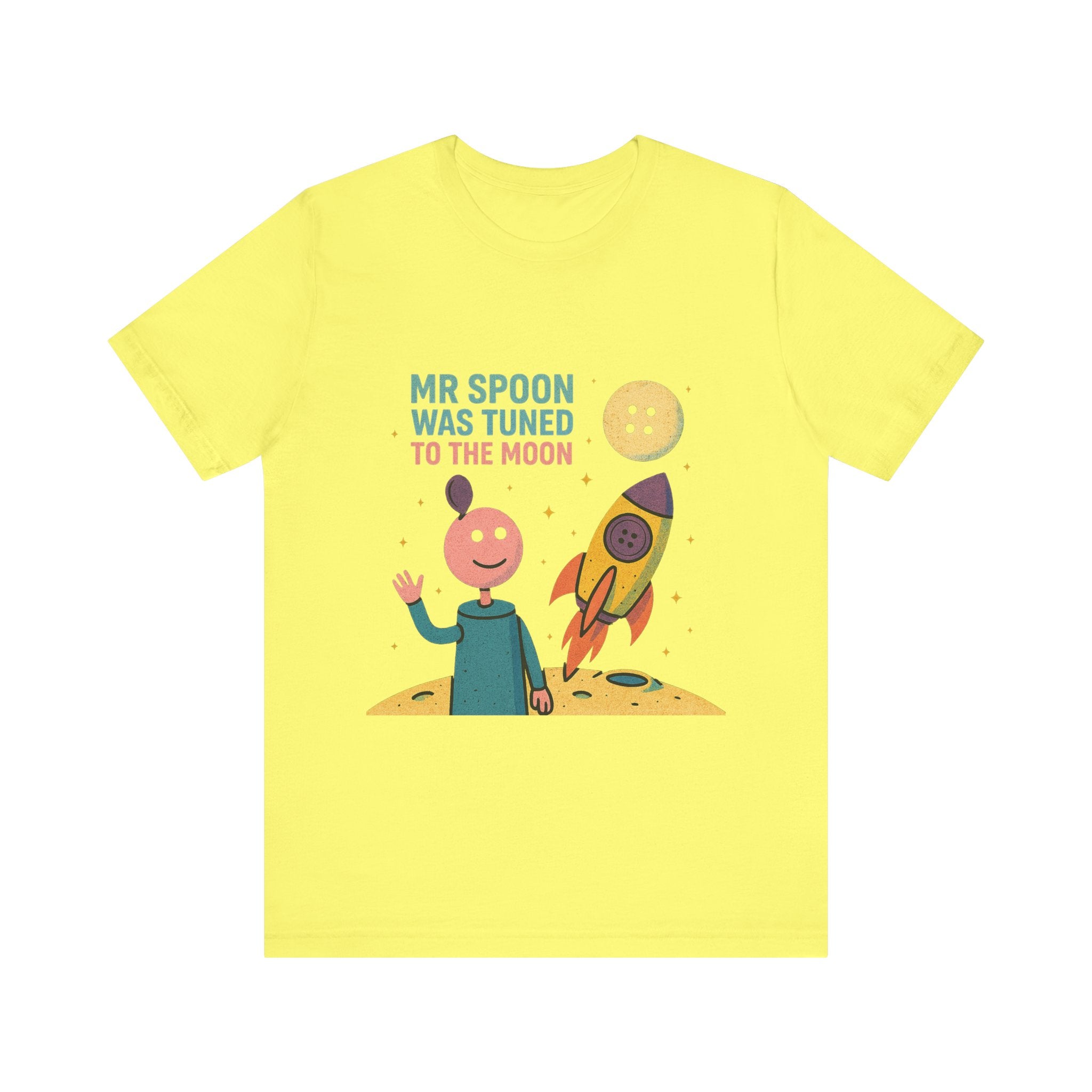 Retro Button Moon Unisex Jersey Short Sleeve Tee