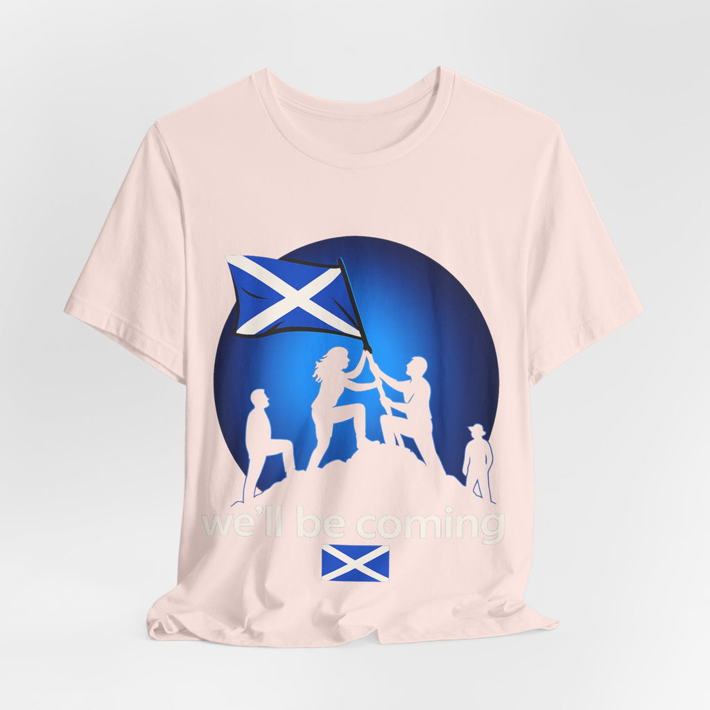 Scotland Flag Pride Tee — Scottish Saltire Family Silhouette T‑Shirt