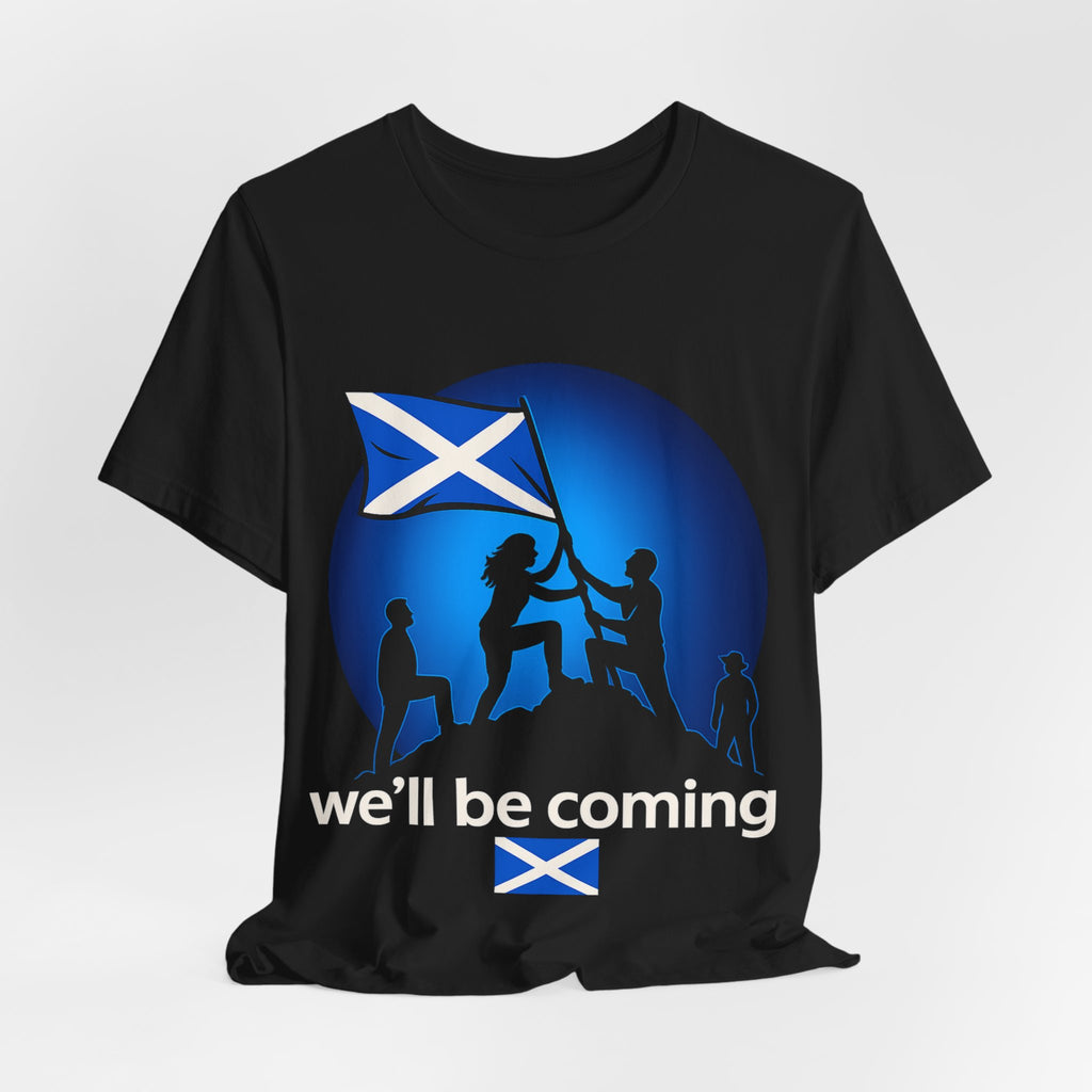 Scotland Flag Pride Tee — Scottish Saltire Family Silhouette T‑Shirt