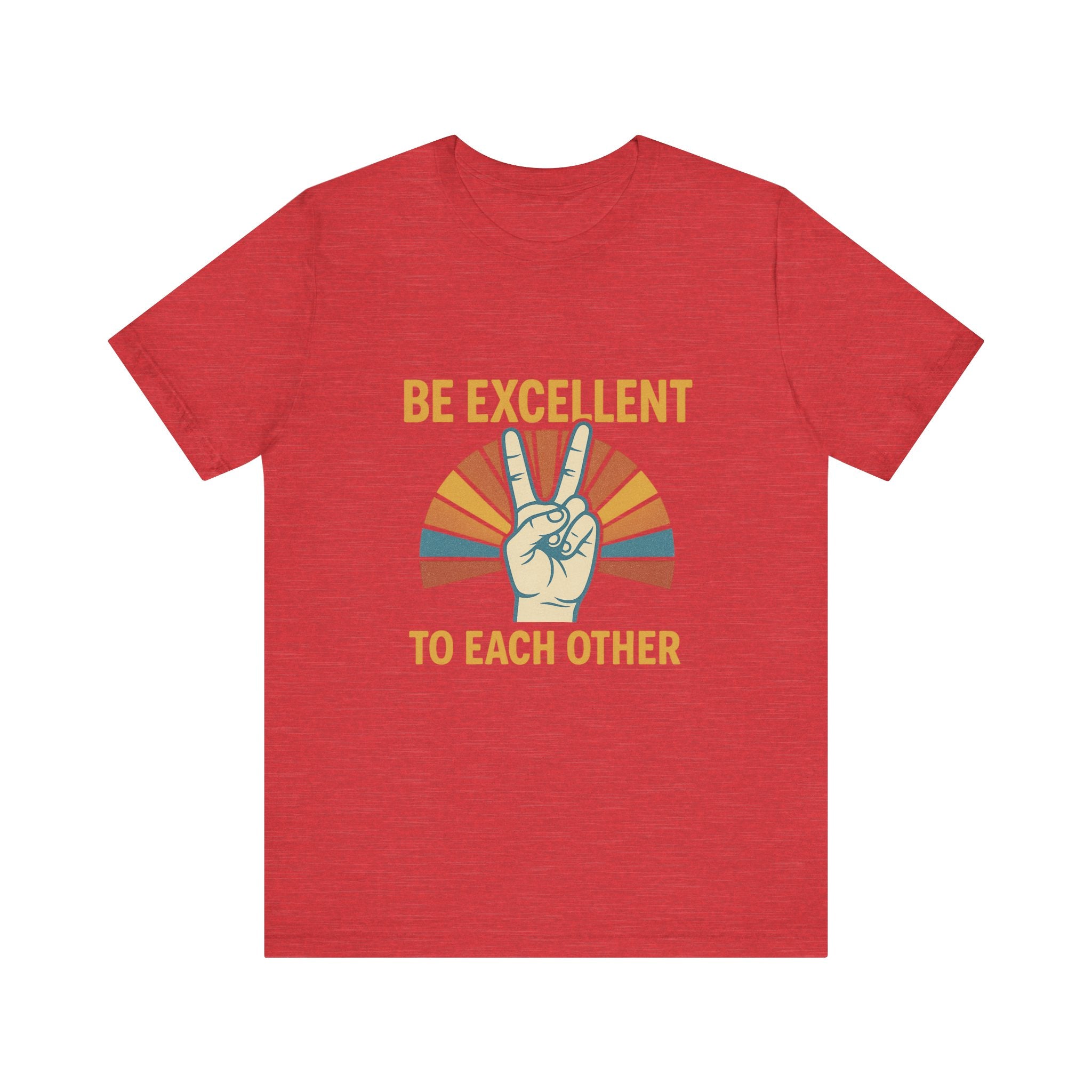 Be Excellent To Each Other  Bill & Ted T-Shirt — Retro Peace Sign Positive Message Tee