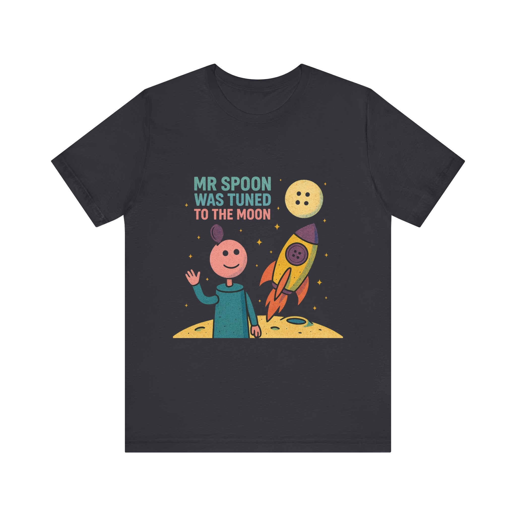 Retro Button Moon Unisex Jersey Short Sleeve Tee
