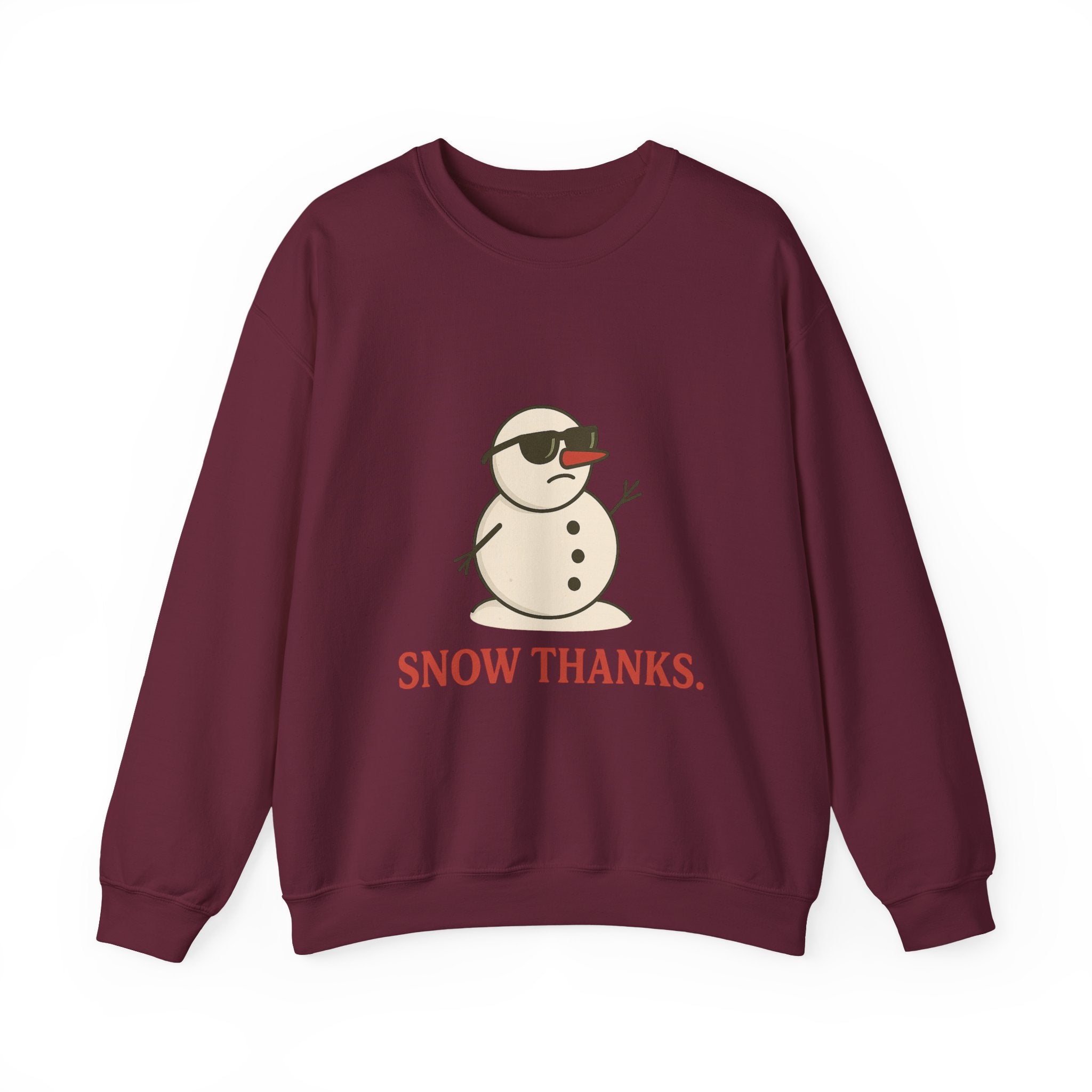 Christmas Snow Thanks Sweatshirt — Funny Grumpy Snowman Crewneck
