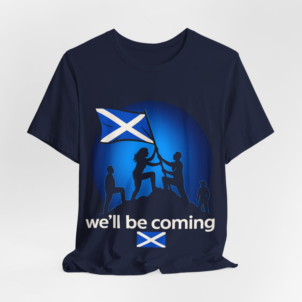 Scotland Flag Pride Tee — Scottish Saltire Family Silhouette T‑Shirt