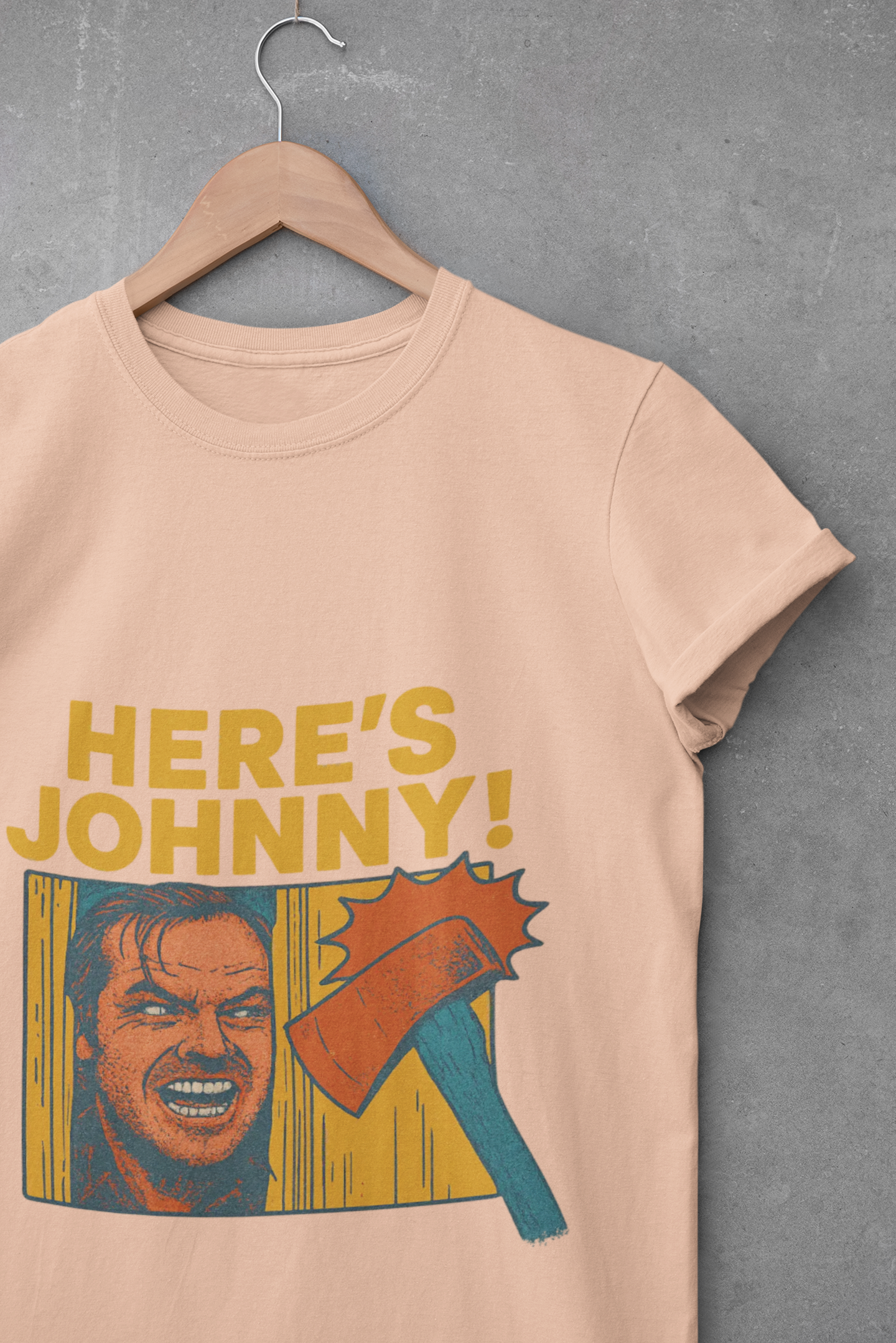 Here's Johnny! Horror Movie Tee — Retro Shining Axe Graphic T-Shirt