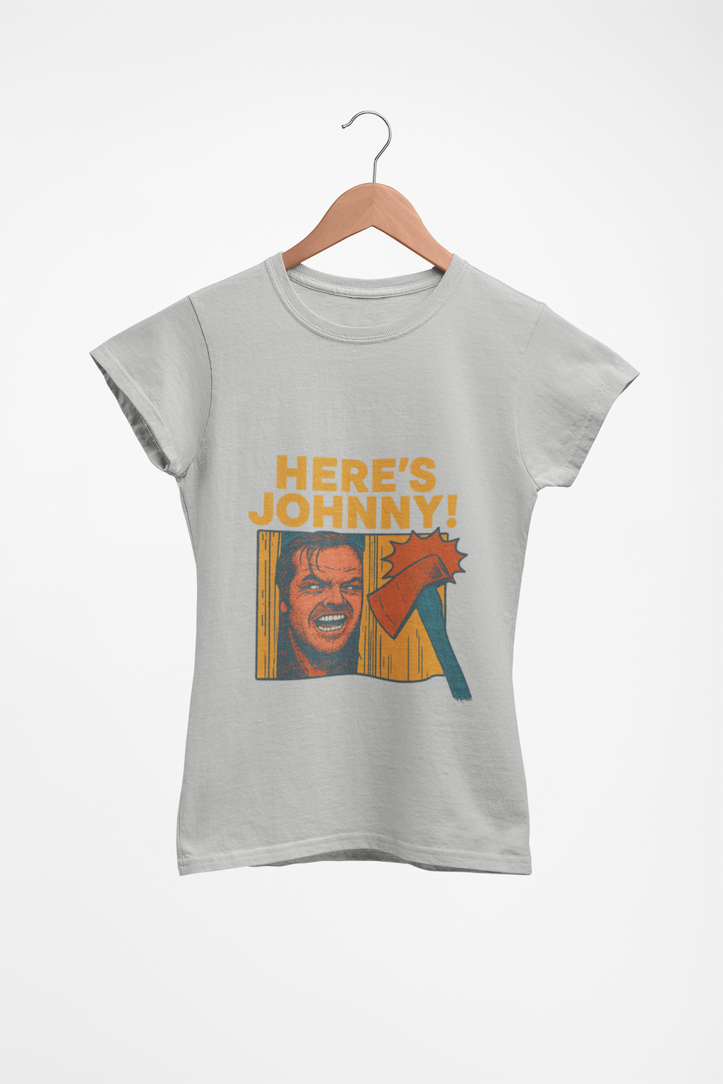 Here's Johnny! Horror Movie Tee — Retro Shining Axe Graphic T-Shirt