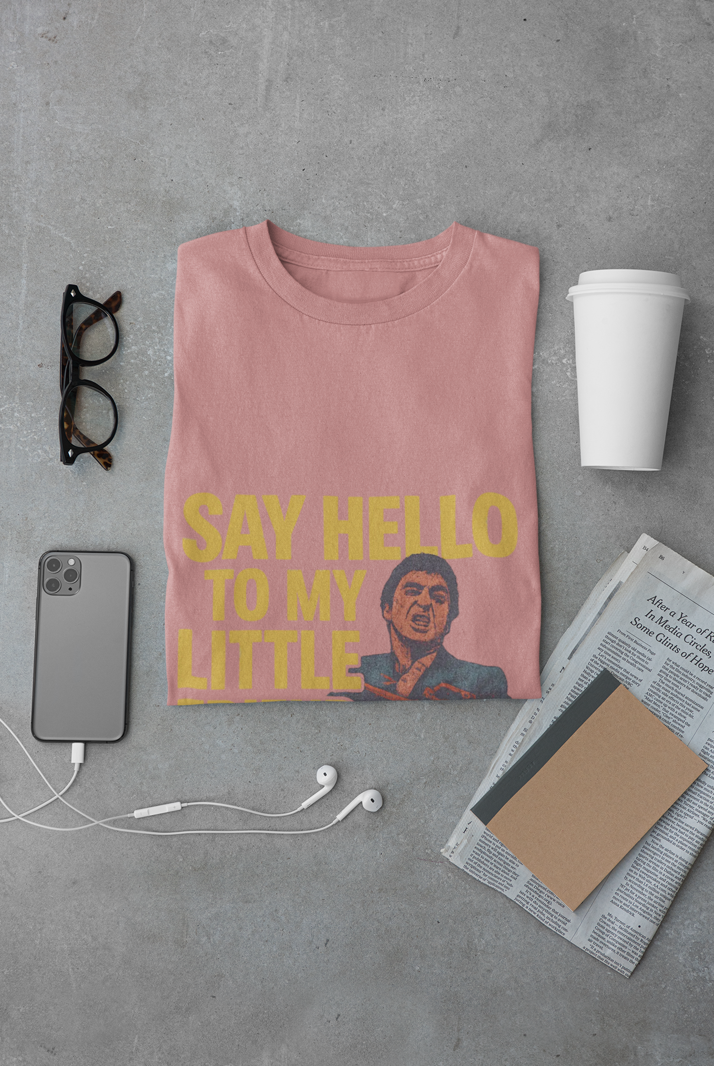 Say Hello To My Little Friend Tee — Retro Movie Quote Graphic T‑Shirt