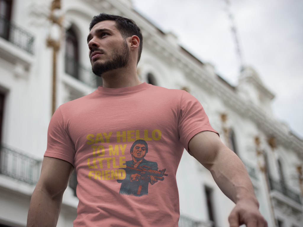 Say Hello To My Little Friend Tee — Retro Movie Quote Graphic T‑Shirt