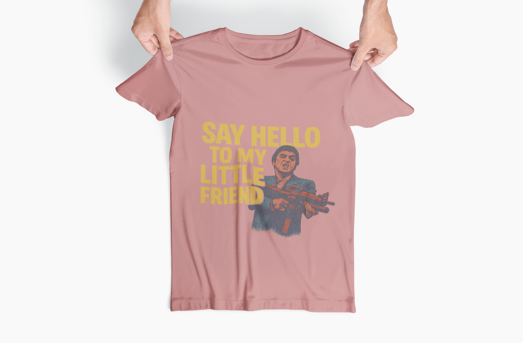Say Hello To My Little Friend Tee — Retro Movie Quote Graphic T‑Shirt