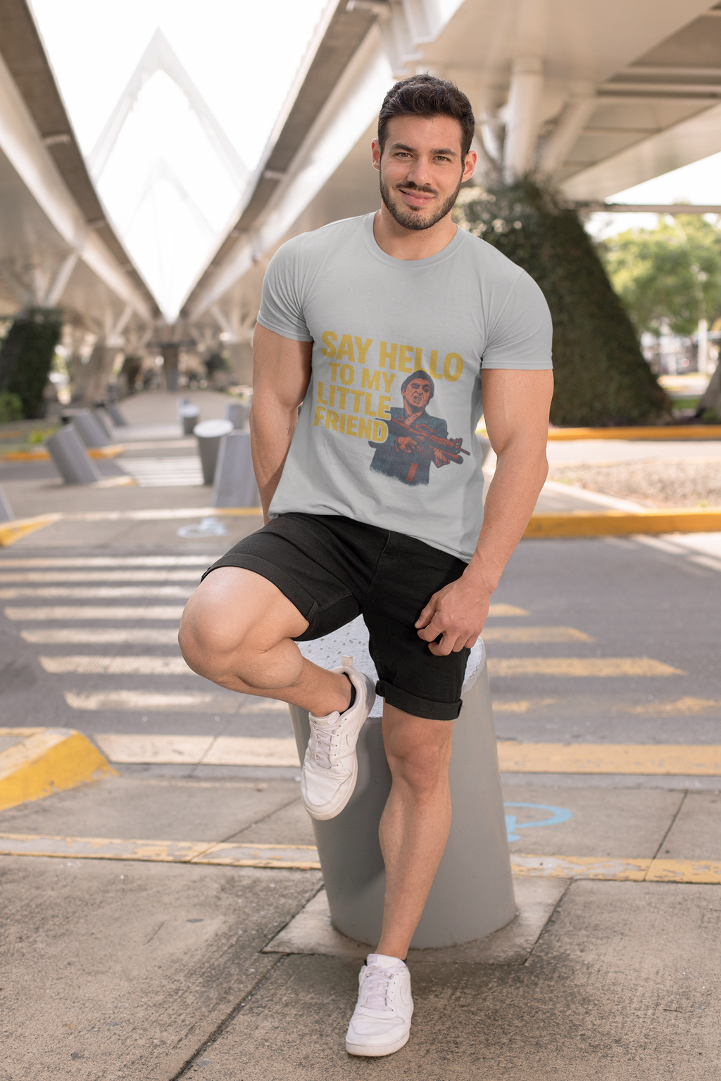 Say Hello To My Little Friend Tee — Retro Movie Quote Graphic T‑Shirt