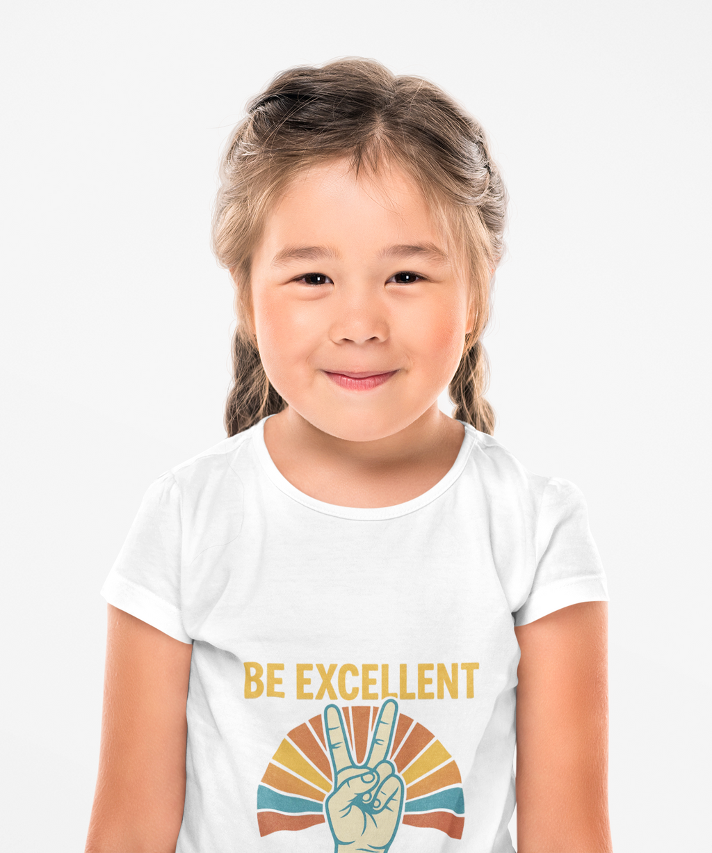 Be Excellent To Each Other  Bill & Ted T-Shirt — Retro Peace Sign Positive Message Tee