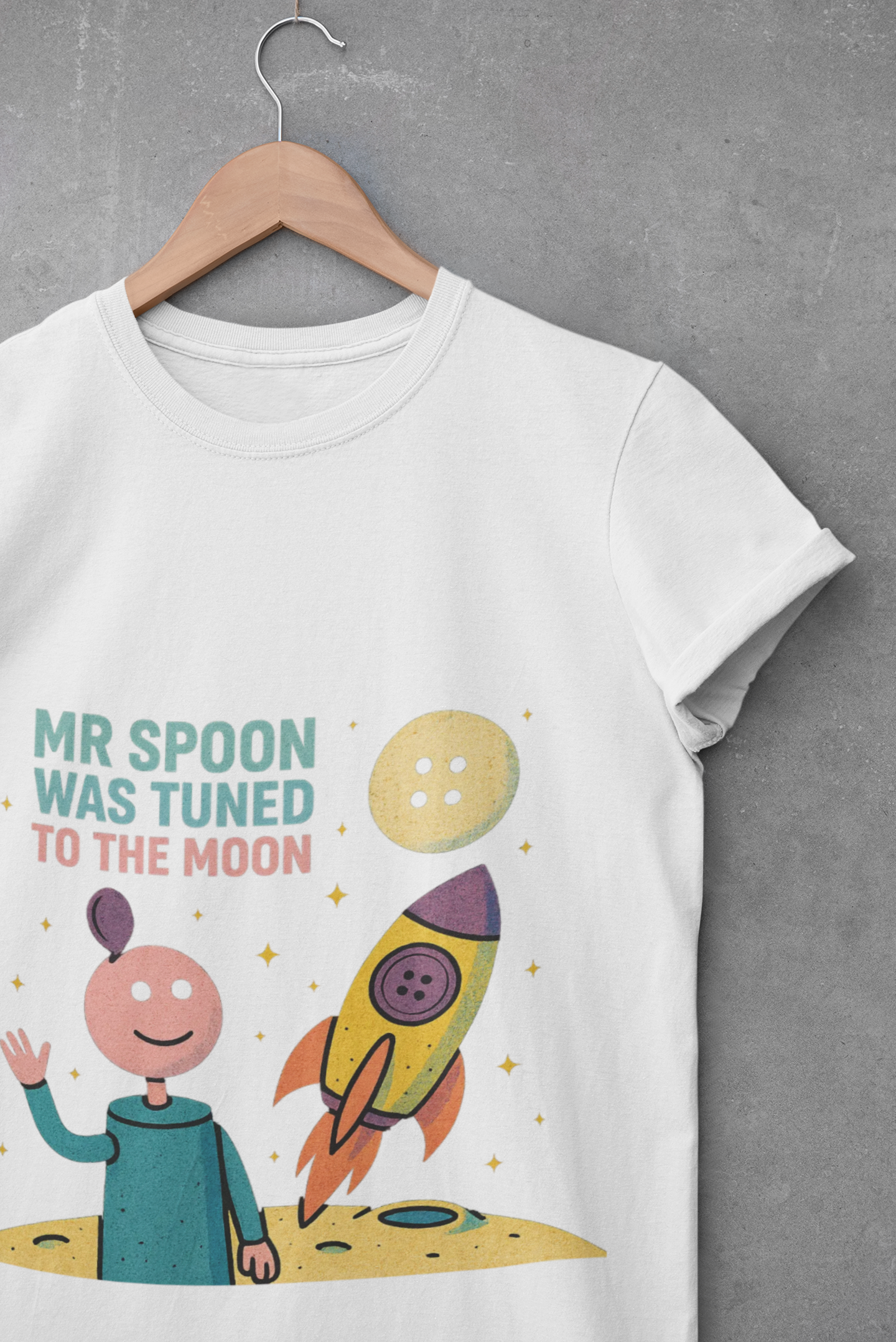 Retro Button Moon Unisex Jersey Short Sleeve Tee