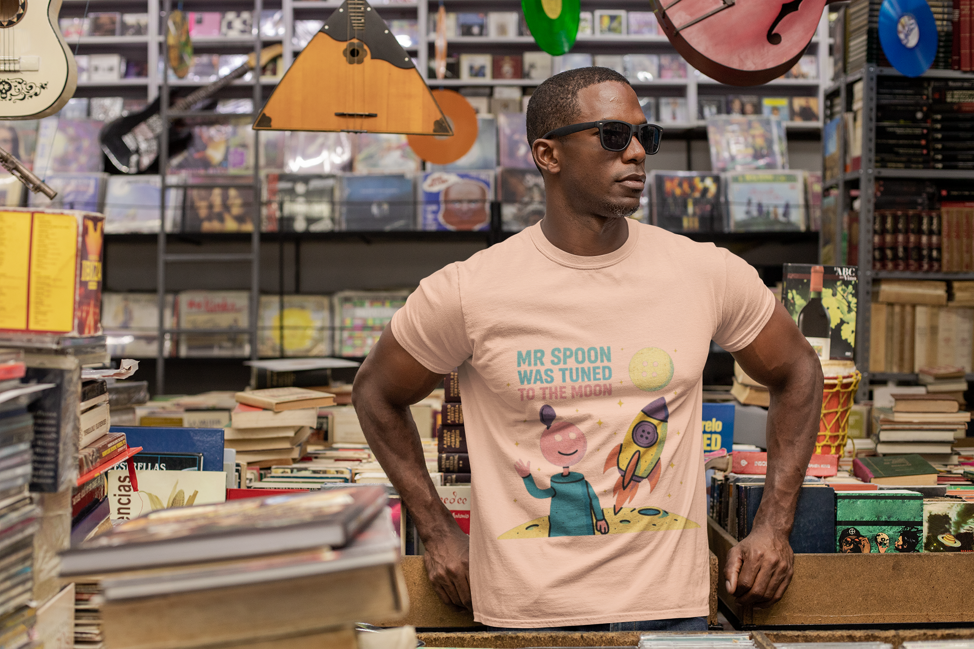 Retro Button Moon Unisex Jersey Short Sleeve Tee