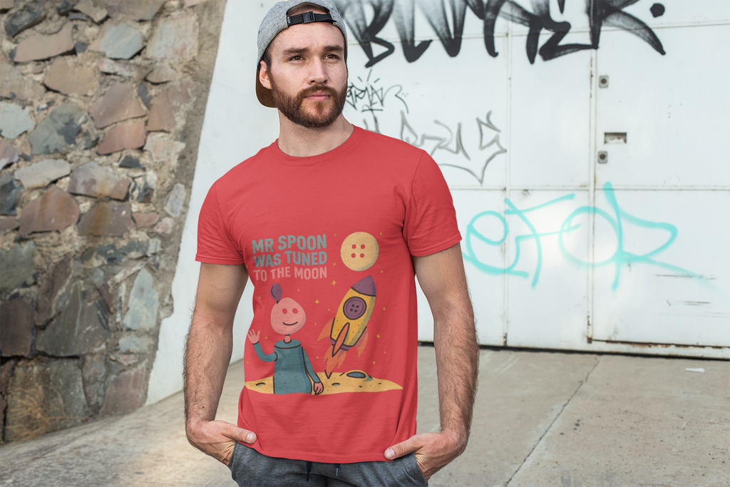 Retro Button Moon Unisex Jersey Short Sleeve Tee