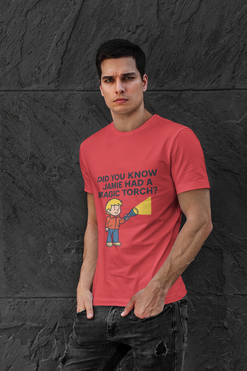 Retro Jamie and his Magic Torch Unisex Jersey Short Sleeve Tee