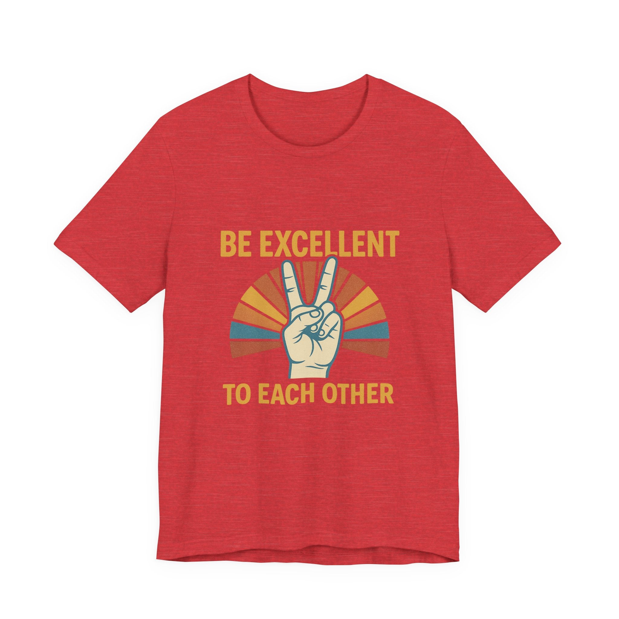 Be Excellent To Each Other  Bill & Ted T-Shirt — Retro Peace Sign Positive Message Tee