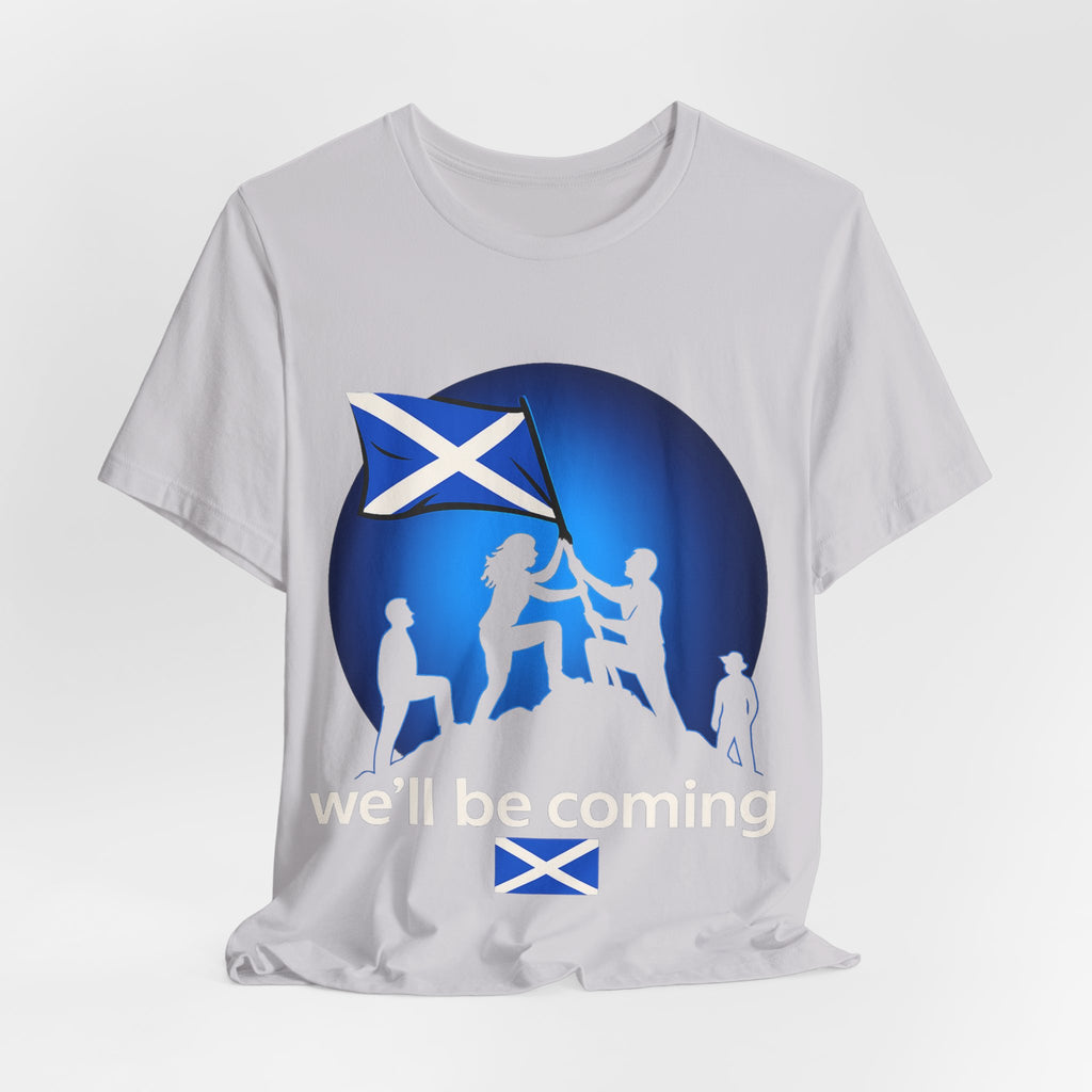 Scotland Flag Pride Tee — Scottish Saltire Family Silhouette T‑Shirt