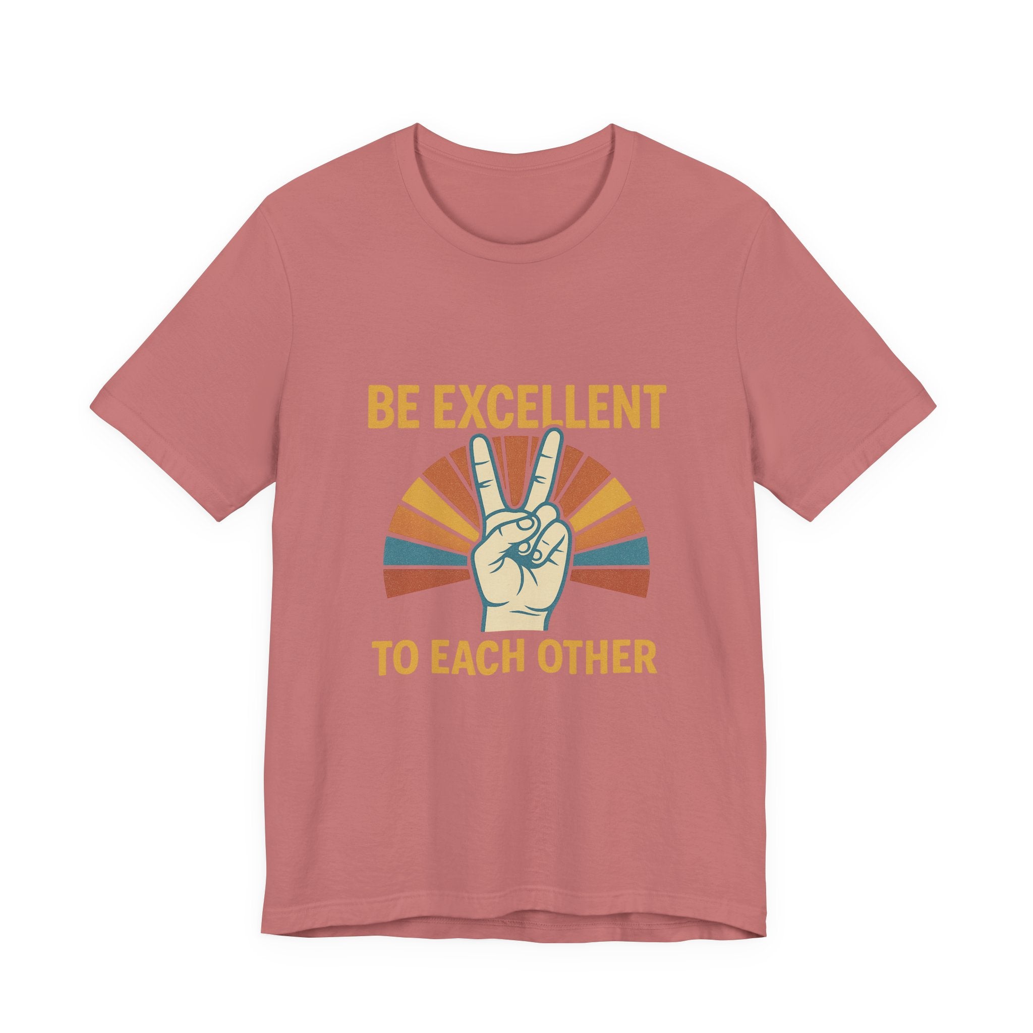 Be Excellent To Each Other  Bill & Ted T-Shirt — Retro Peace Sign Positive Message Tee