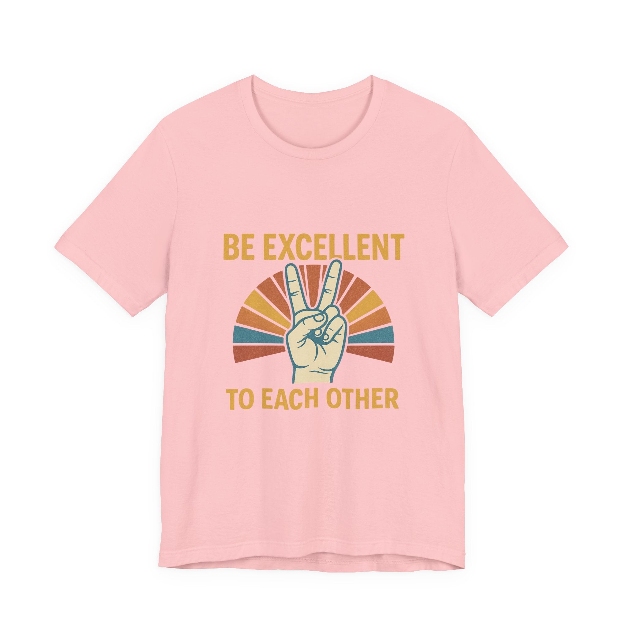 Be Excellent To Each Other  Bill & Ted T-Shirt — Retro Peace Sign Positive Message Tee
