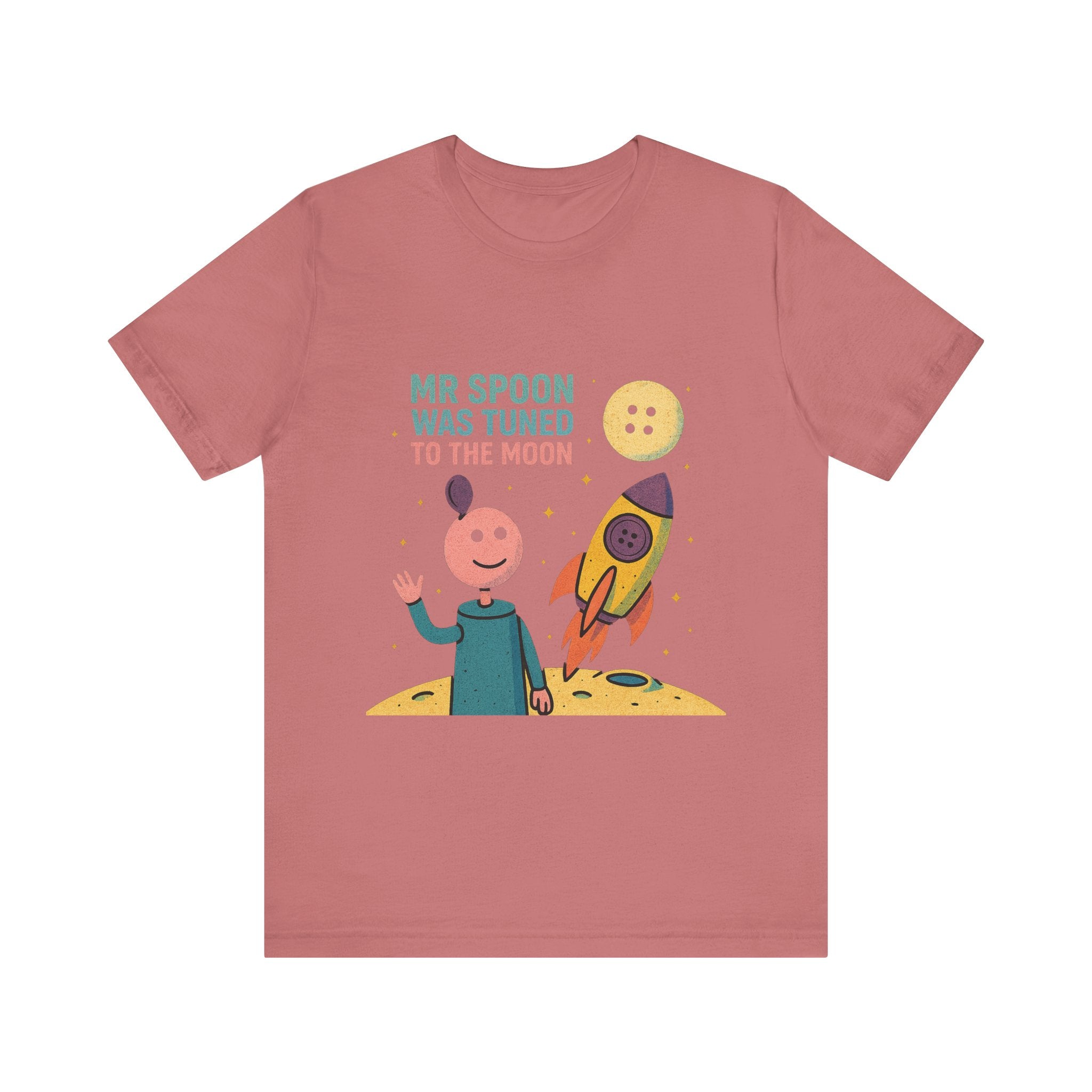 Retro Button Moon Unisex Jersey Short Sleeve Tee