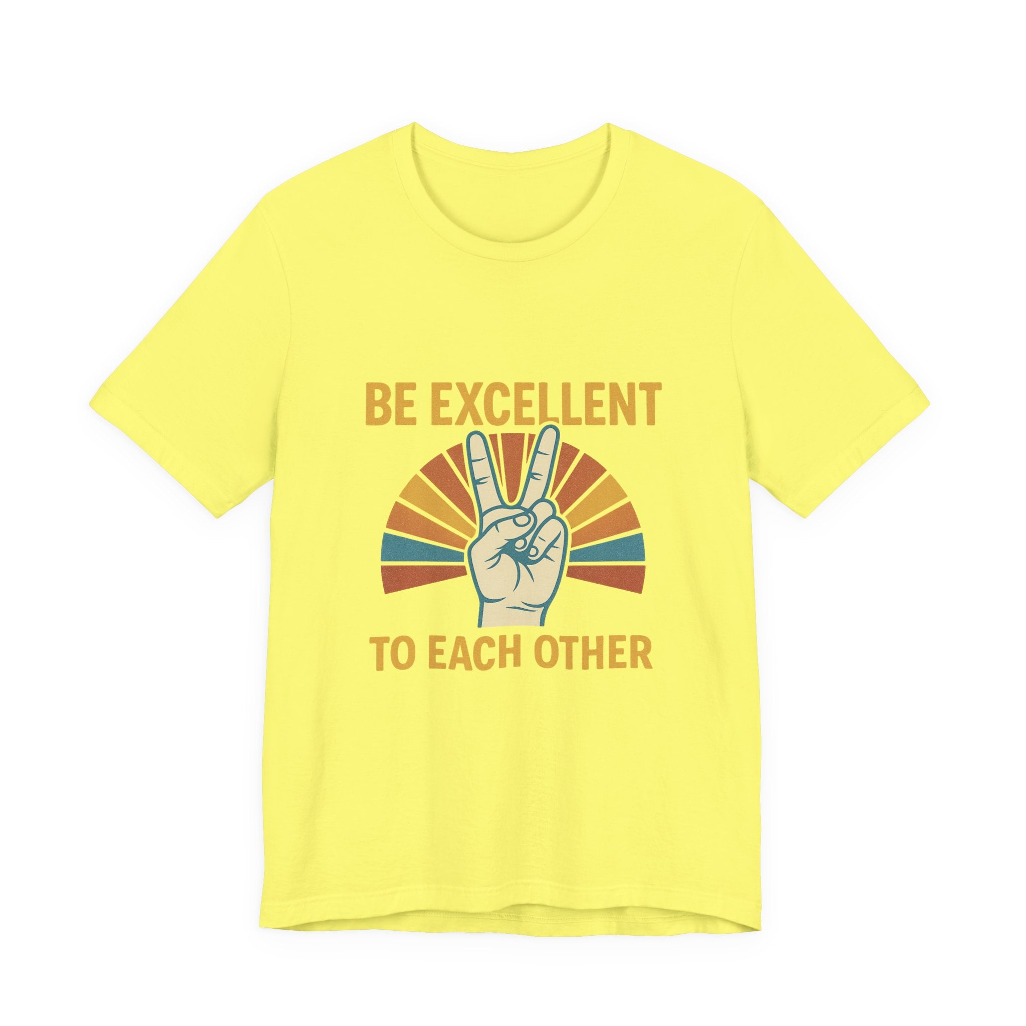 Be Excellent To Each Other  Bill & Ted T-Shirt — Retro Peace Sign Positive Message Tee