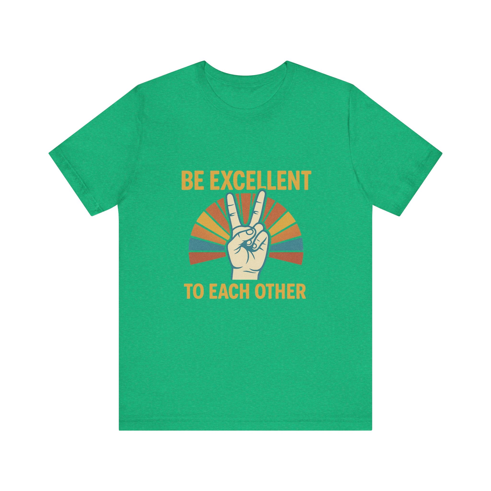 Be Excellent To Each Other  Bill & Ted T-Shirt — Retro Peace Sign Positive Message Tee