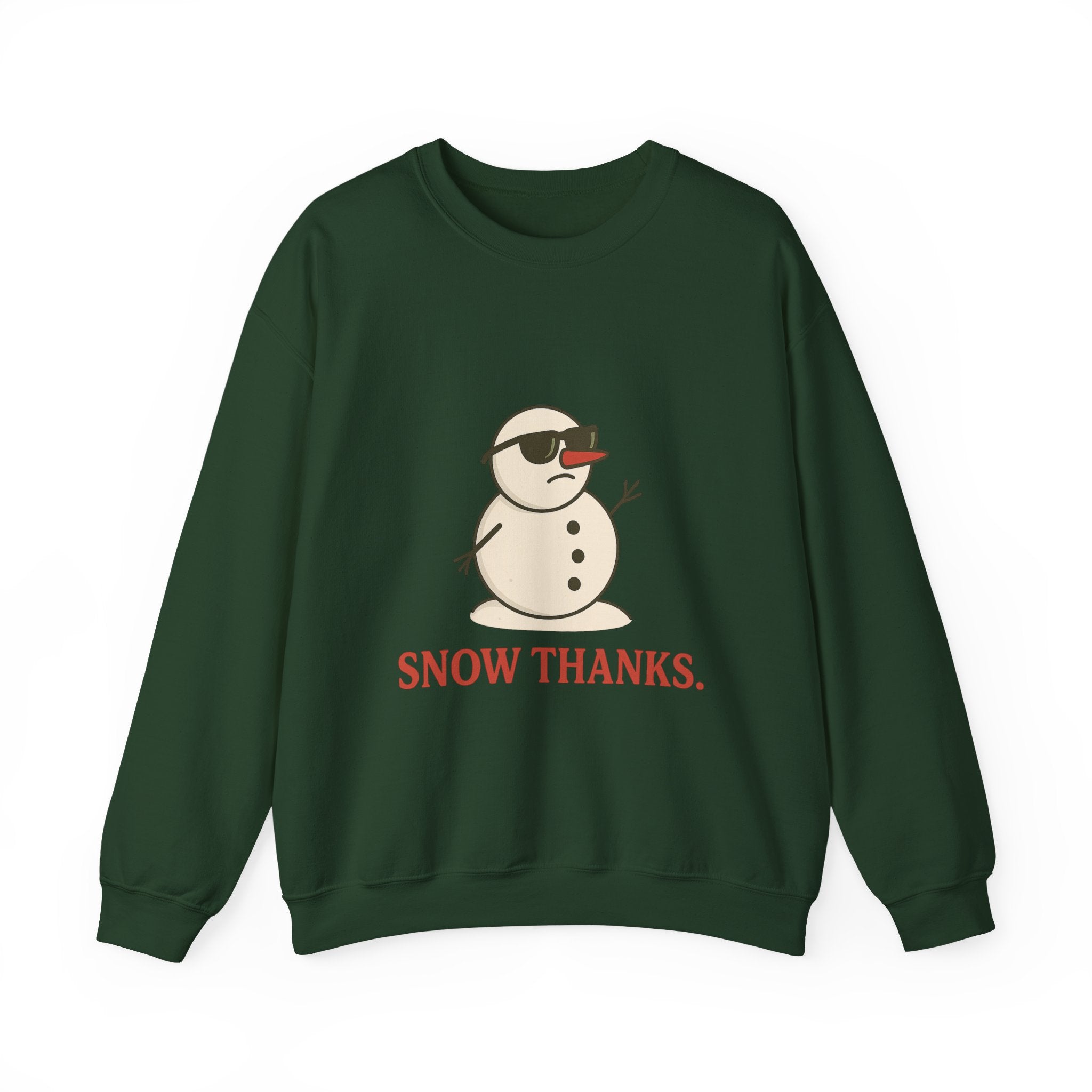 Christmas Snow Thanks Sweatshirt — Funny Grumpy Snowman Crewneck