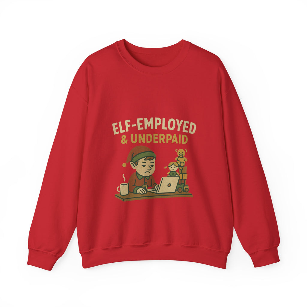 Christmas jumper "Elf-Employed & Underpaid" Holiday Graphic