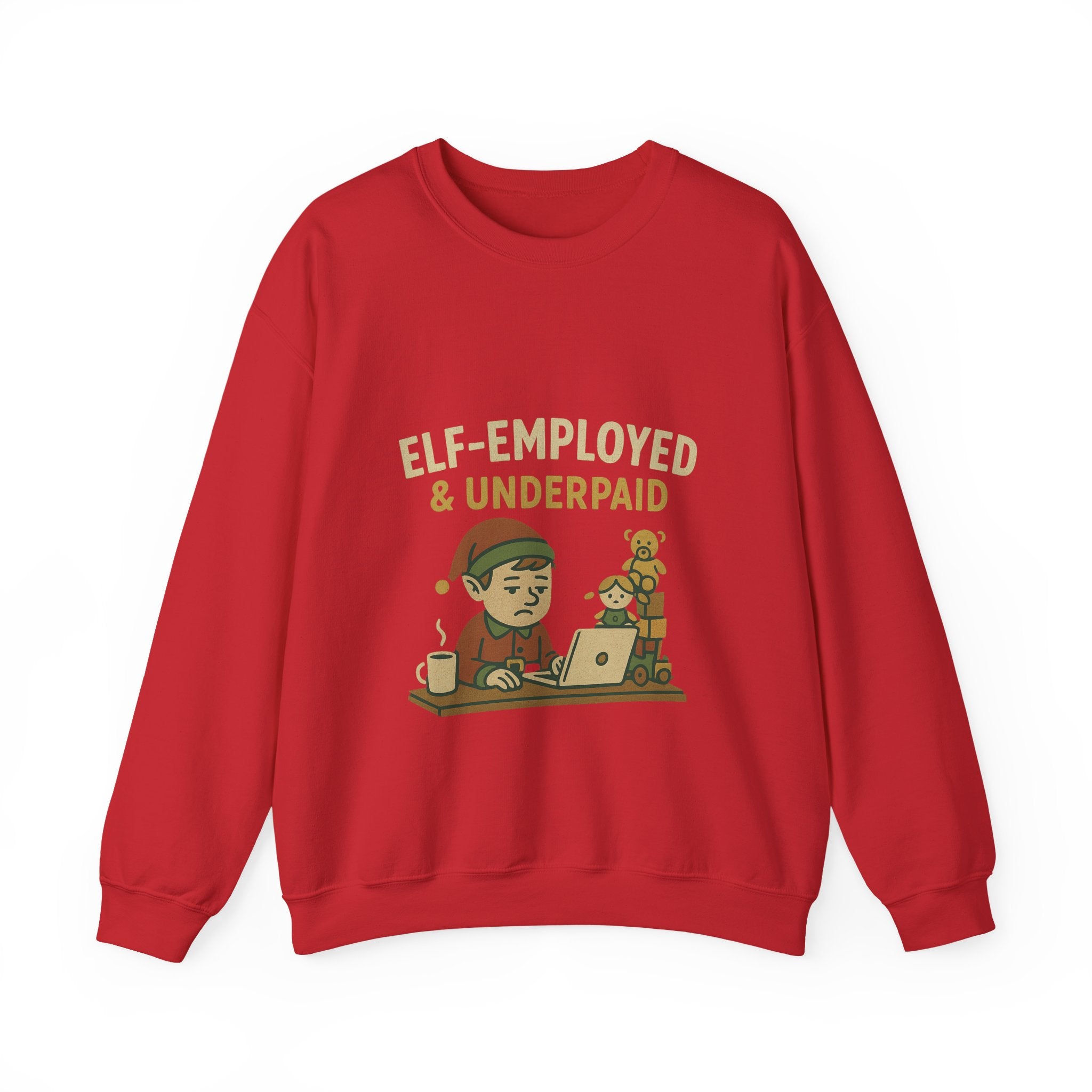 Christmas jumper "Elf-Employed & Underpaid" Holiday Graphic