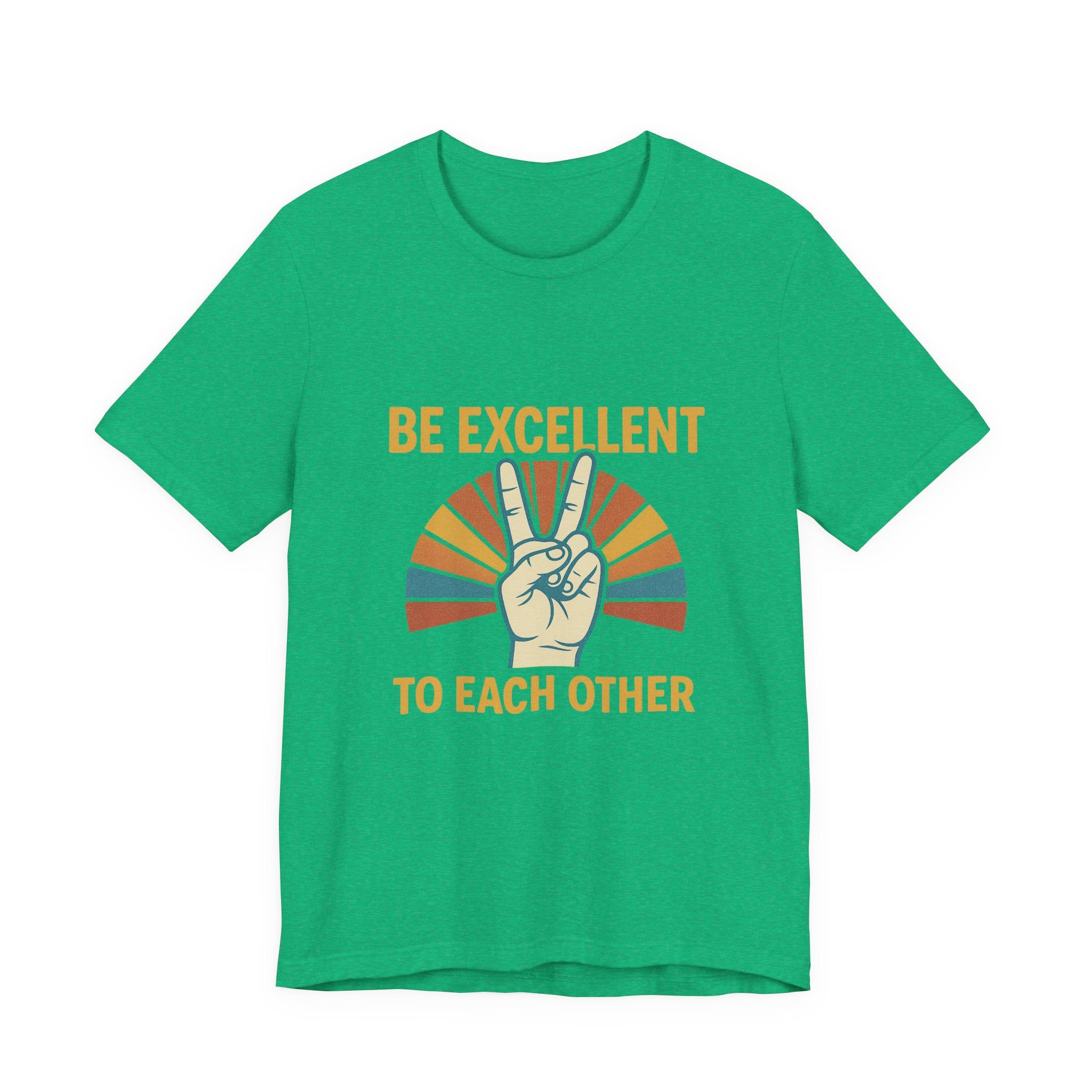 Be Excellent To Each Other  Bill & Ted T-Shirt — Retro Peace Sign Positive Message Tee
