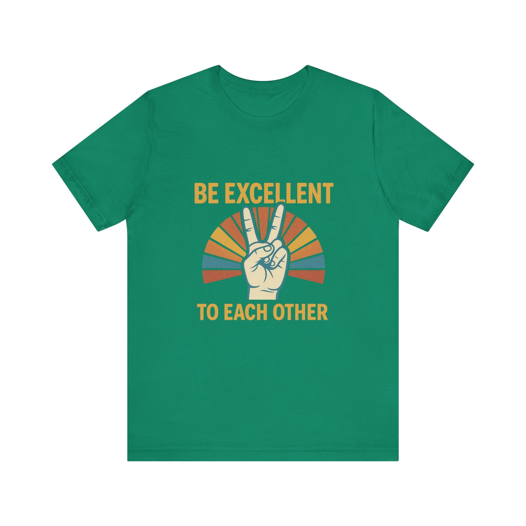 Be Excellent To Each Other  Bill & Ted T-Shirt — Retro Peace Sign Positive Message Tee