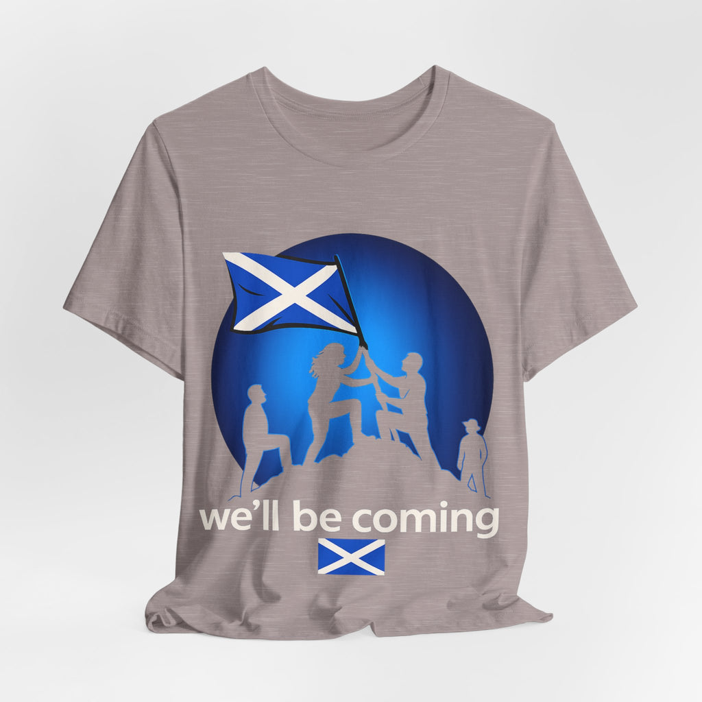 Scotland Flag Pride Tee — Scottish Saltire Family Silhouette T‑Shirt