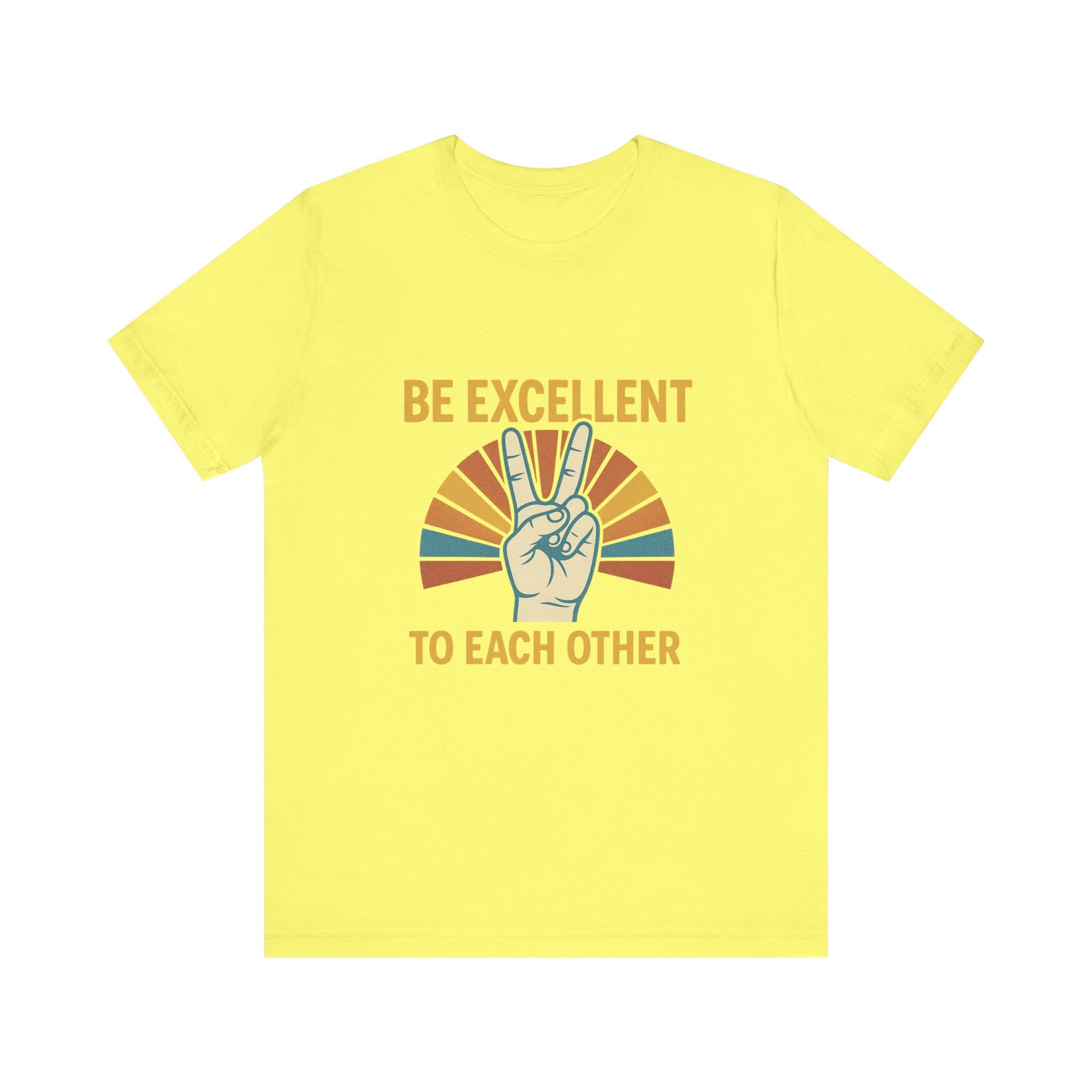 Be Excellent To Each Other  Bill & Ted T-Shirt — Retro Peace Sign Positive Message Tee