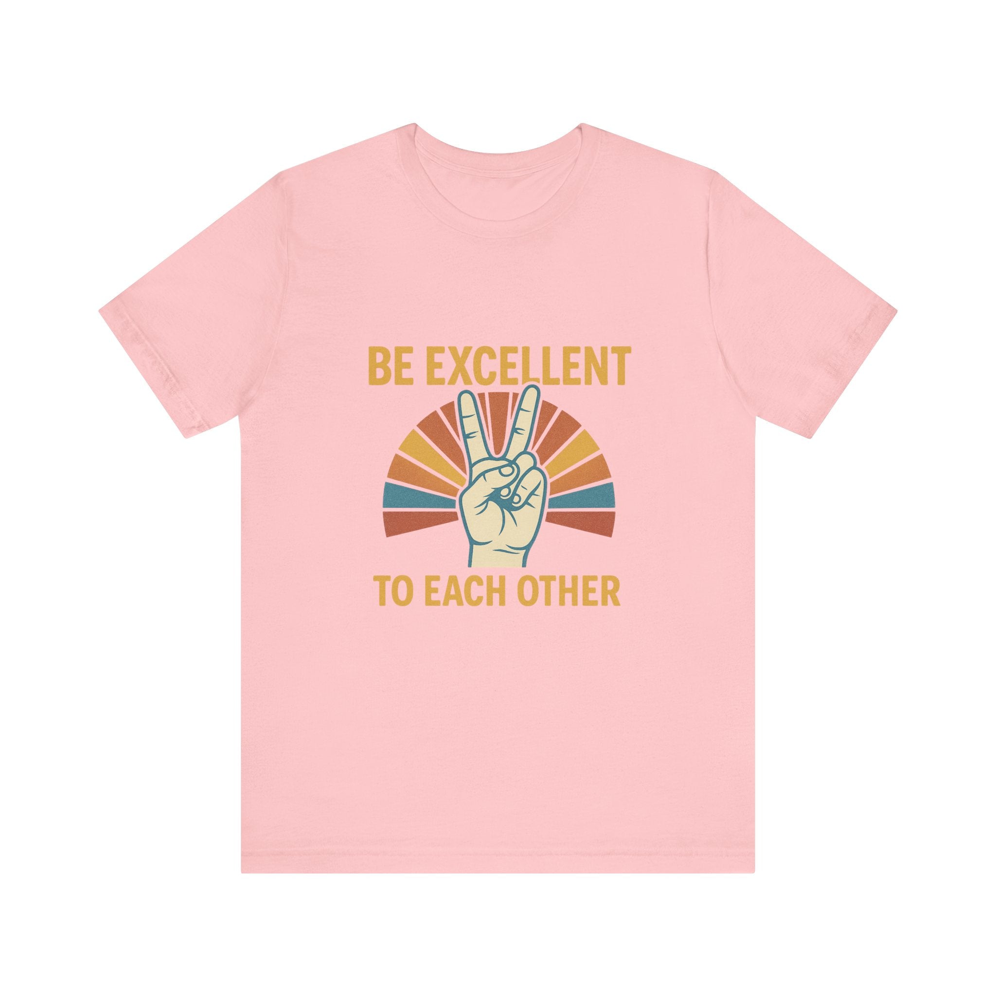 Be Excellent To Each Other  Bill & Ted T-Shirt — Retro Peace Sign Positive Message Tee